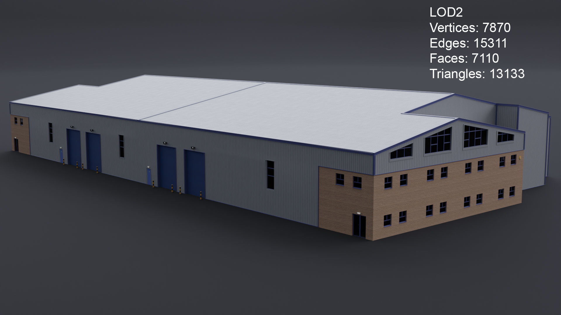 Warehouse 10 Low-poly 3D model_12