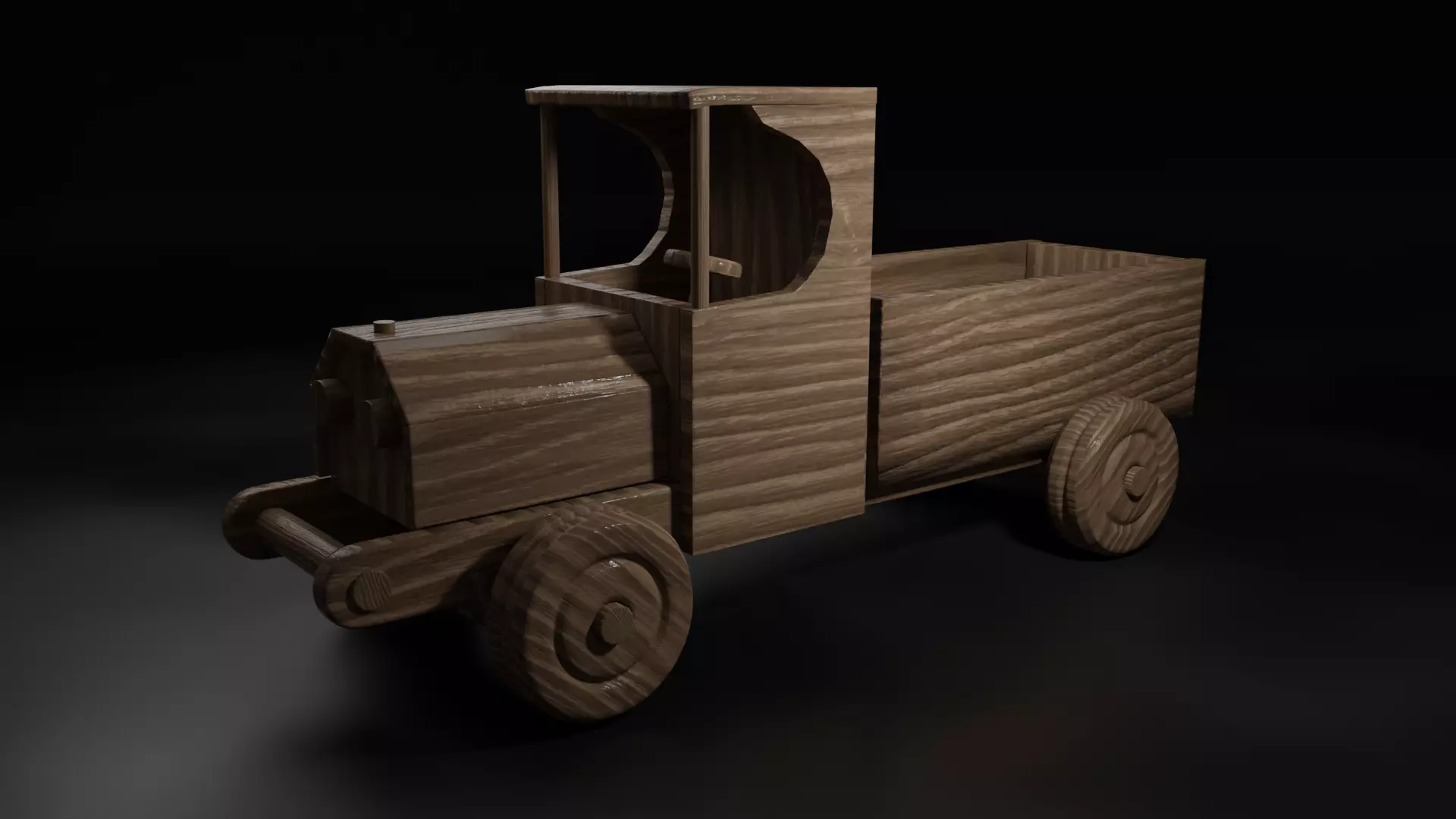 Wooden Toy Car Free 3D model