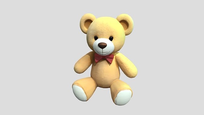 Teddy Bear Printable Low-poly 3D print model
