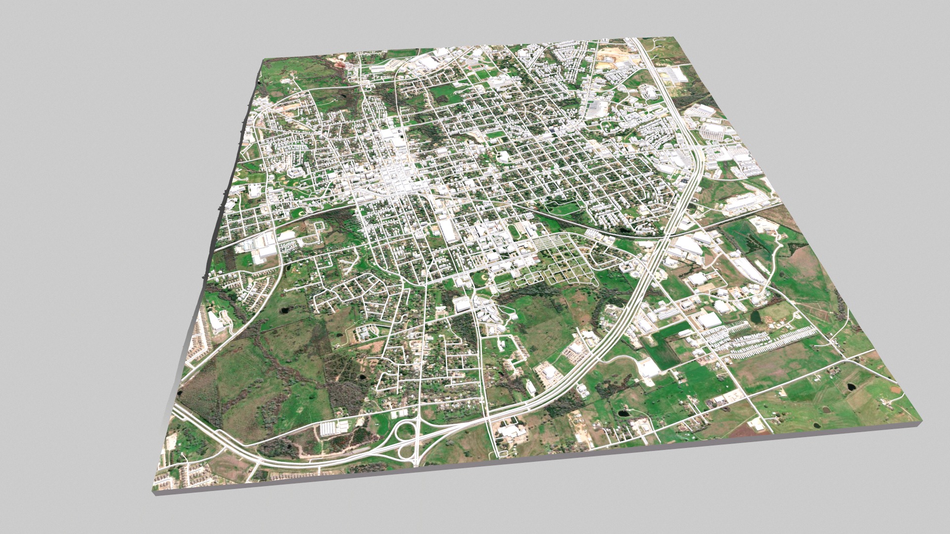 Cityscape Brenham Texas USA 3D model_7