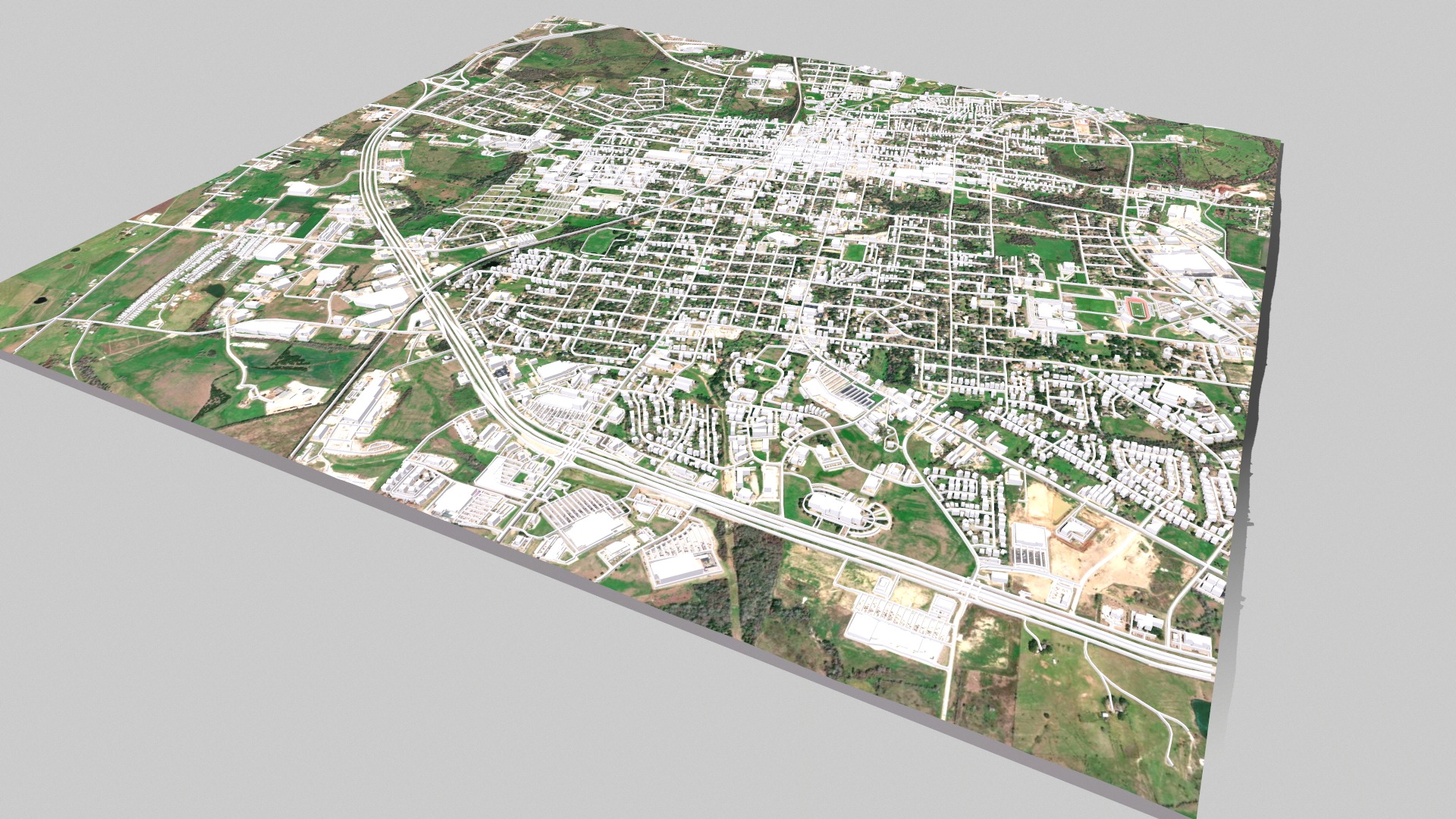 Cityscape Brenham Texas USA 3D model_9
