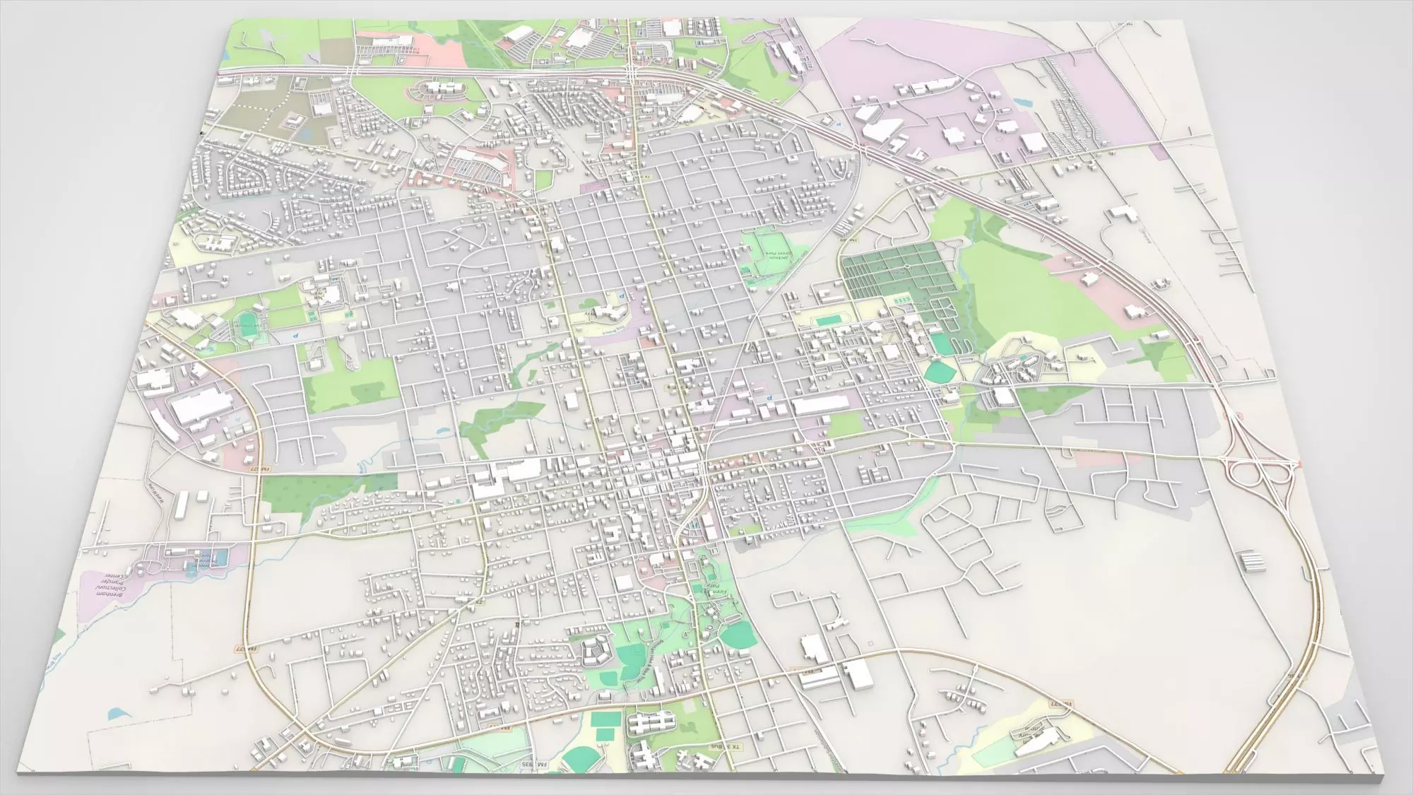 Cityscape Brenham Texas USA 3D model_0