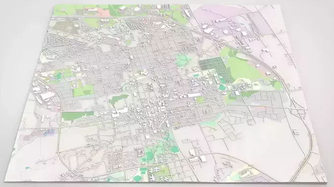 Cityscape Brenham Texas USA 3D model