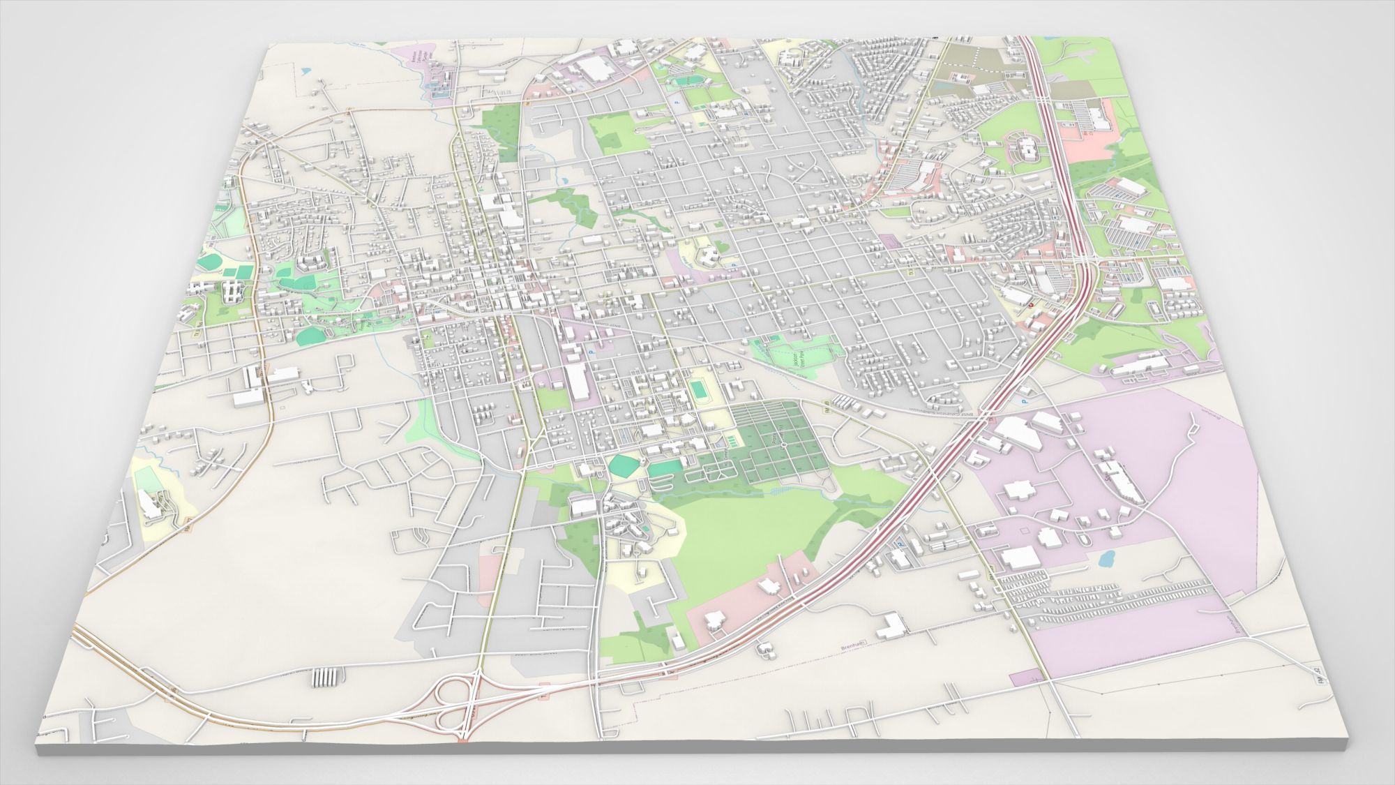 Cityscape Brenham Texas USA 3D model_4