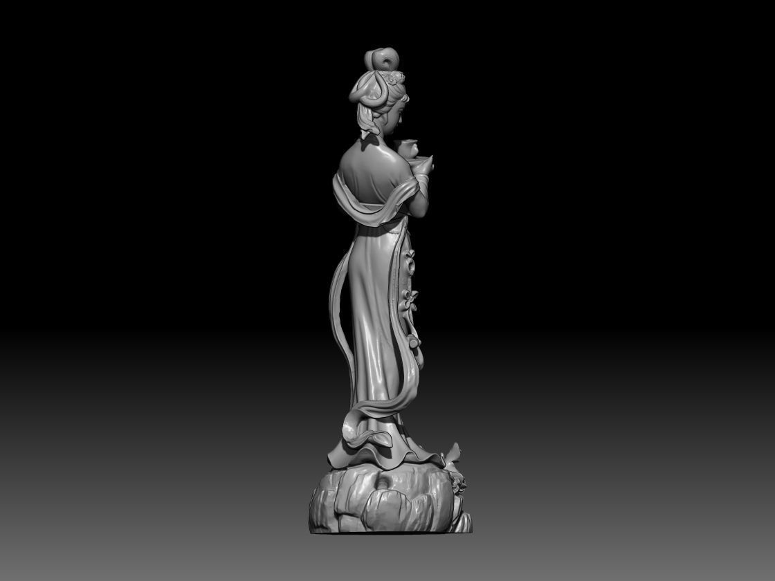 Chinese Maiden 3D STL 3D print model_3