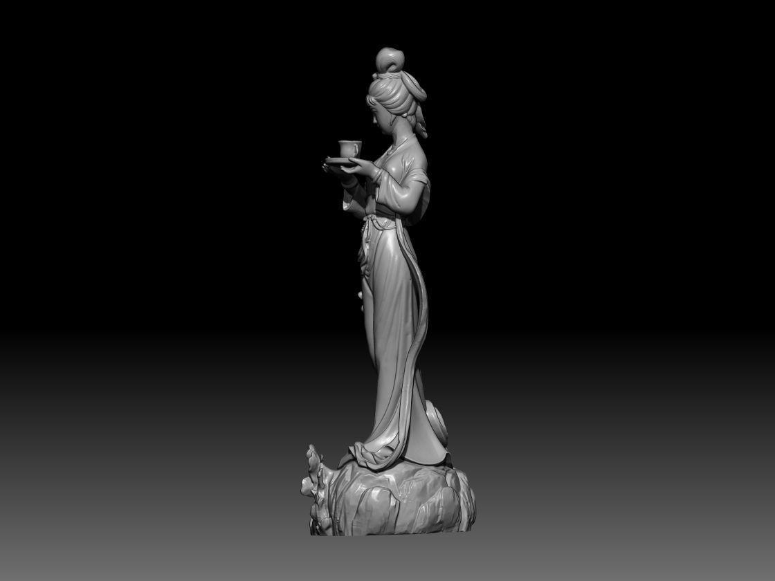 Chinese Maiden 3D STL 3D print model_2
