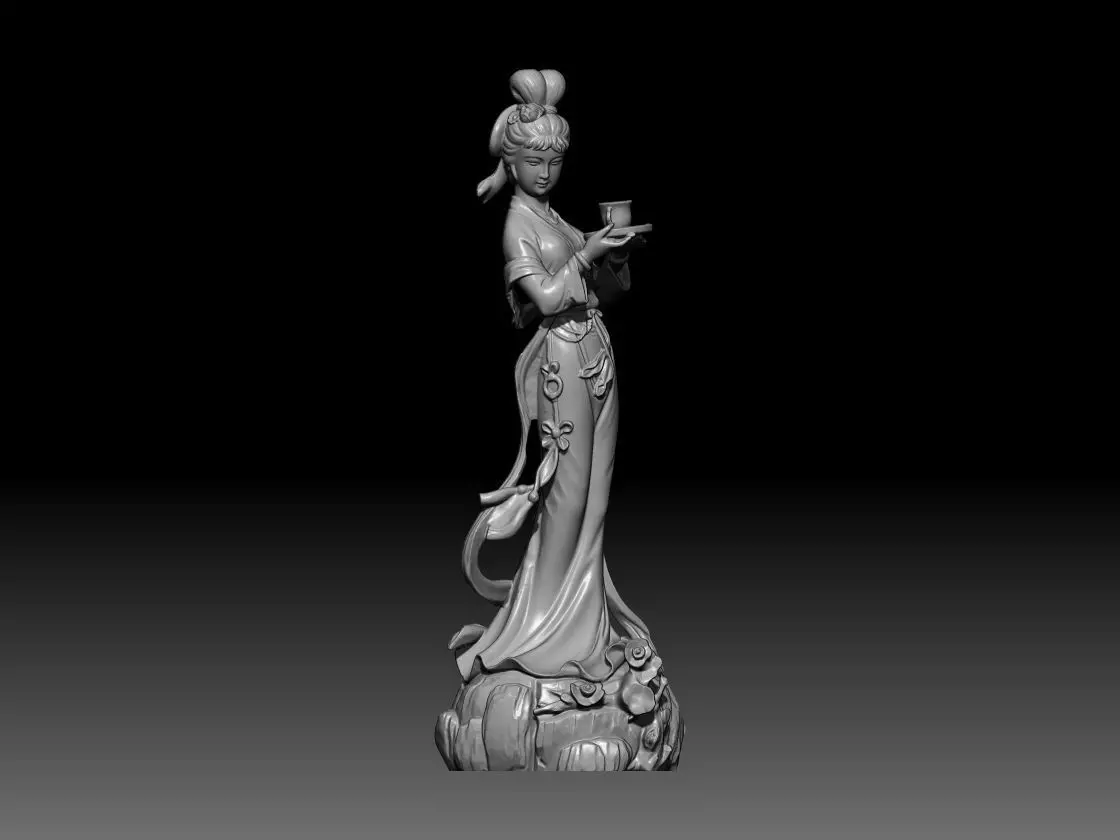 Chinese Maiden 3D STL 3D print model_0