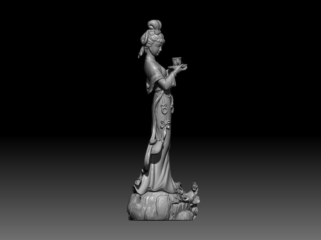 Chinese Maiden 3D STL 3D print model_1