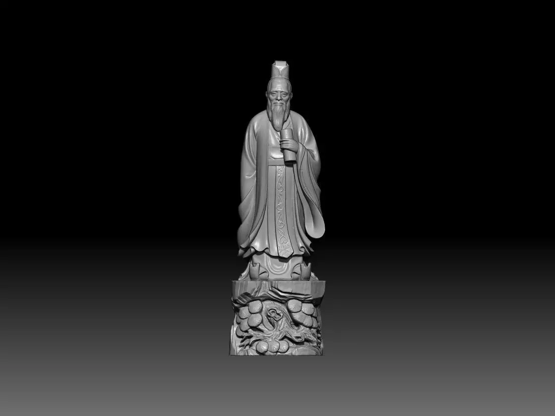 Statue of Confucius 3D print model_0