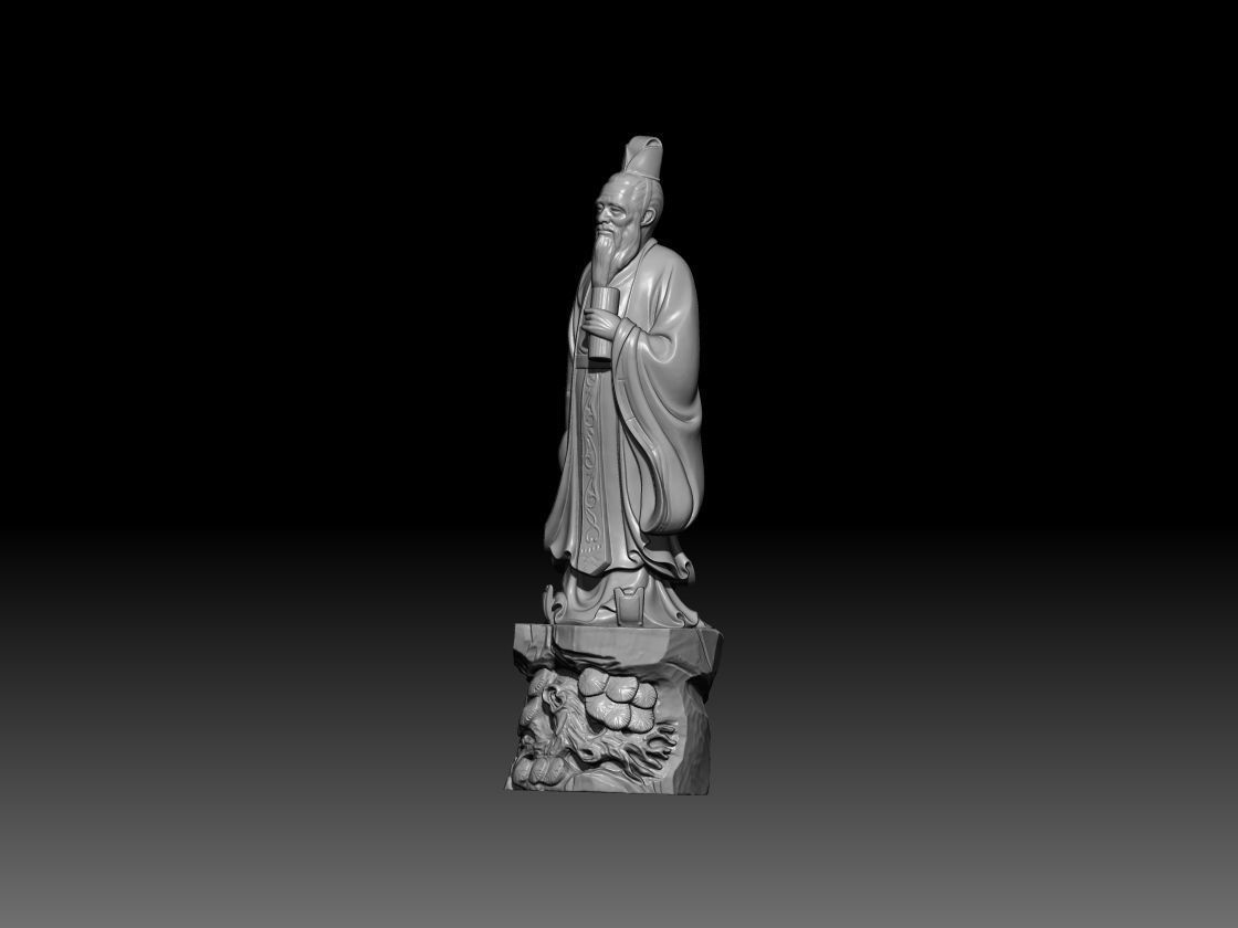 Statue of Confucius 3D print model_3