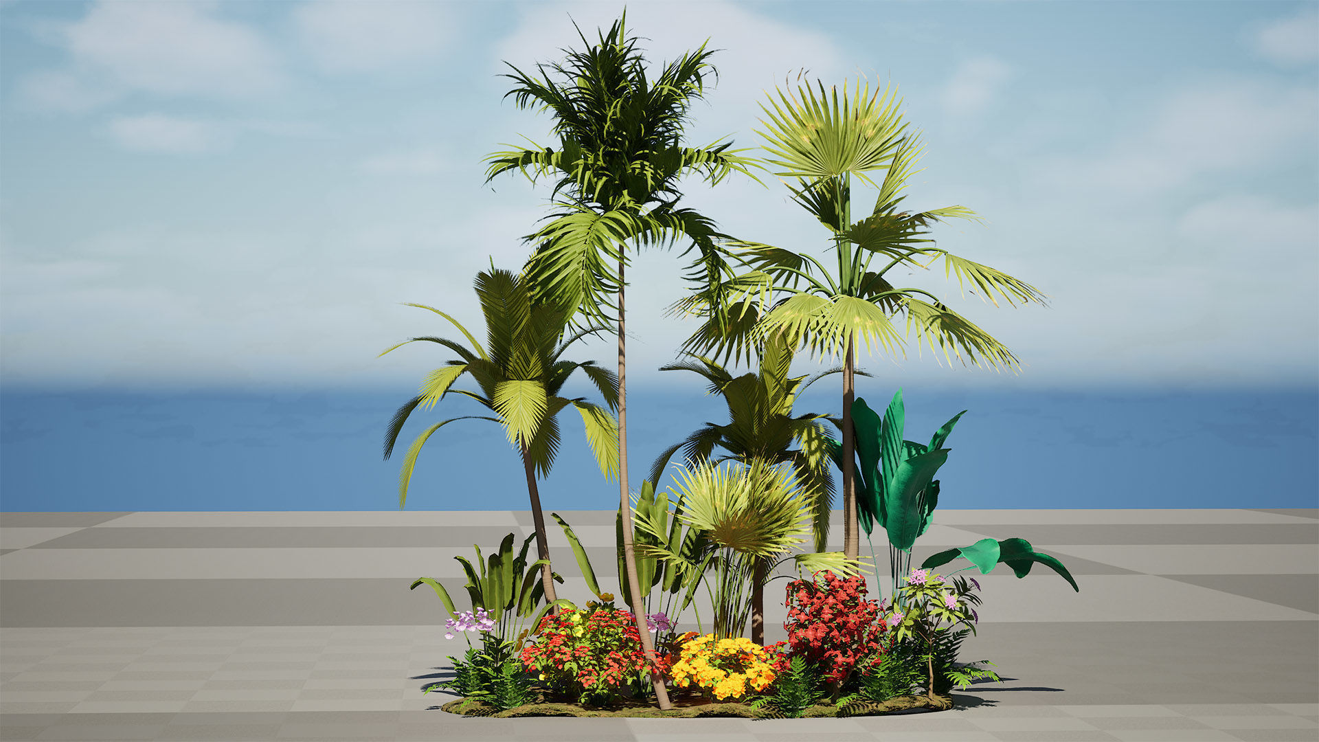 Tropical Island Plant Collection 3D Model Low-poly 3D model_6