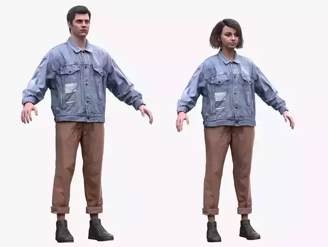 Casual Outfit 4 - Male - Female MH - UE5 Skeletons - Rigged