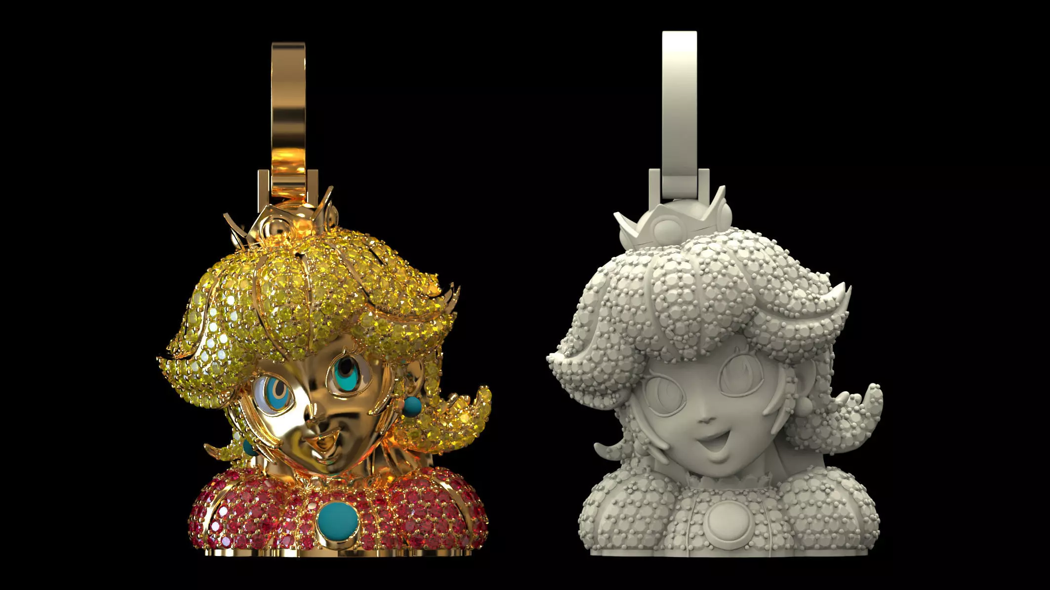 Princess Peach Pendant - 3D Jewelry Print Model 3D print model