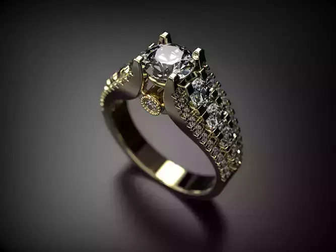 golden ring with a series of precious stones