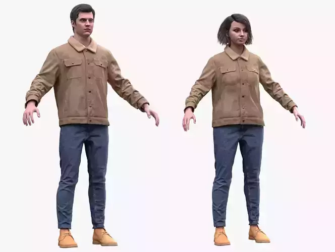 Autumn Outfit 3 - Male - Female MH - UE5 Skeletons - Rigged