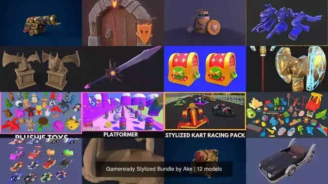 Gameready Stylized Bundle by Ake 3D Model Collection