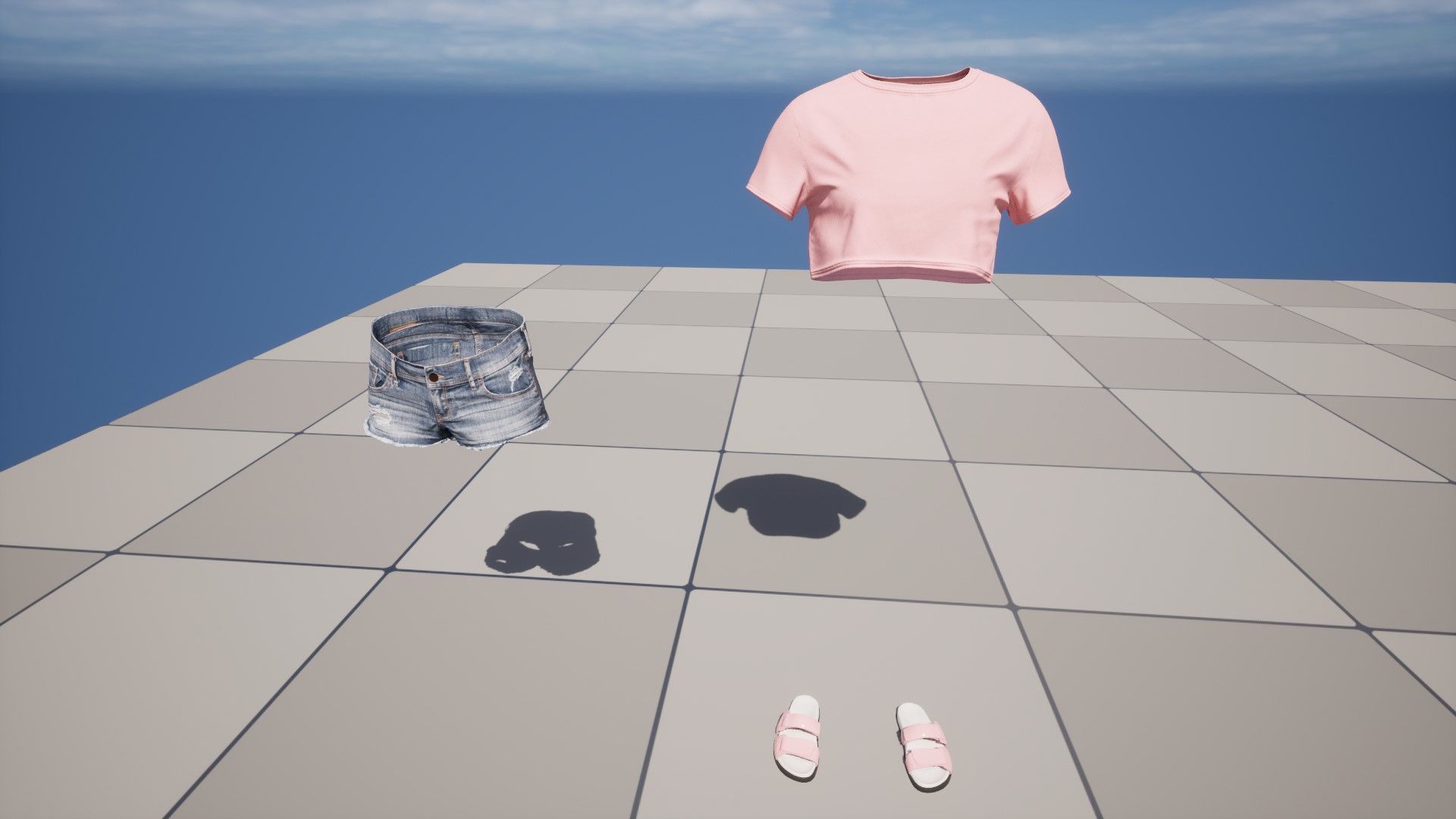 Summer Outfit 3 - Male - Female MH - UE5 Skeletons - Rigged Low-poly 3D model_20