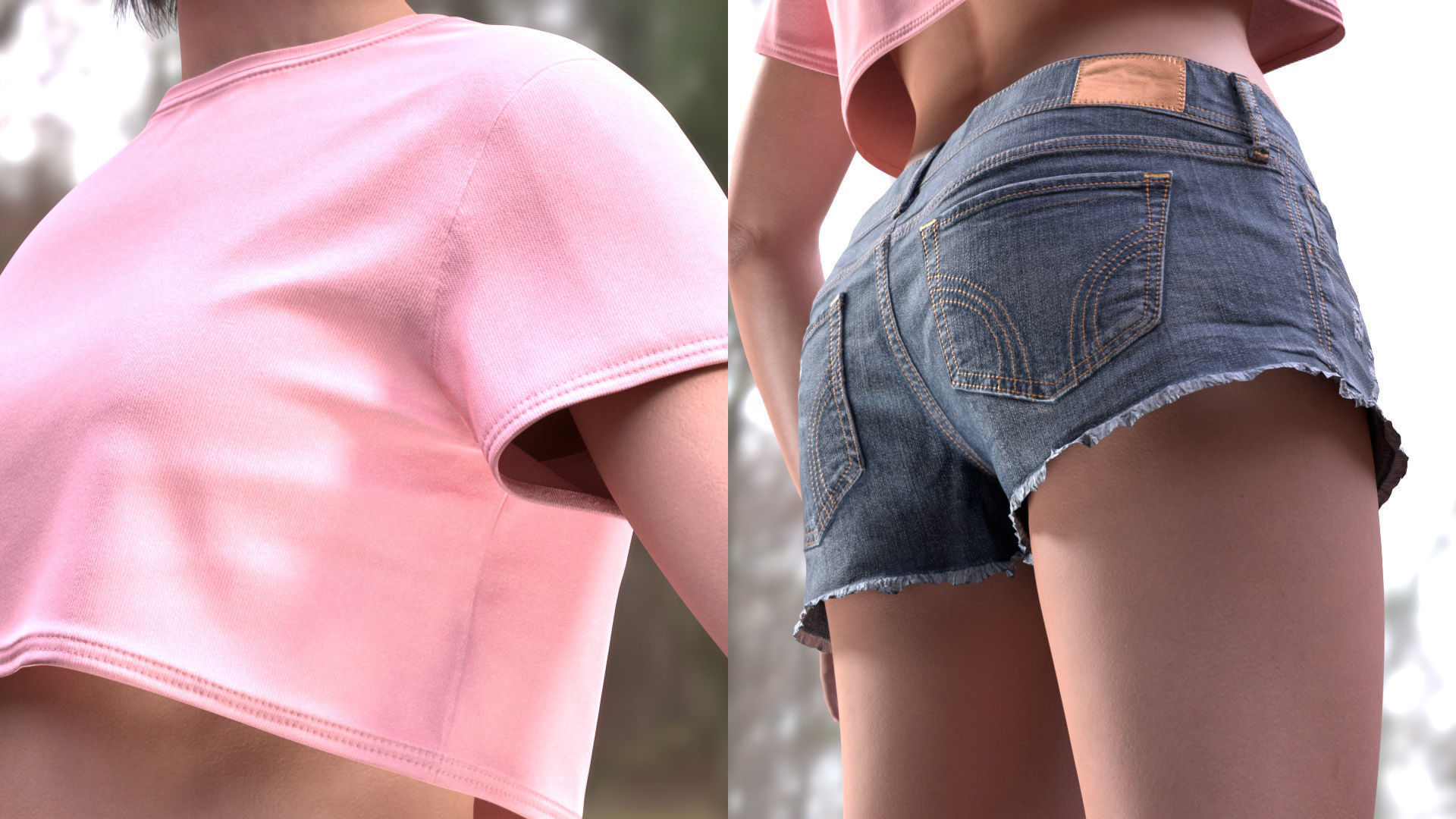 Summer Outfit 3 - Male - Female MH - UE5 Skeletons - Rigged Low-poly 3D model_9