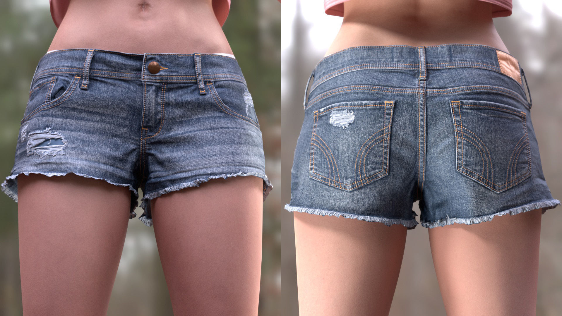 Summer Outfit 3 - Male - Female MH - UE5 Skeletons - Rigged Low-poly 3D model_10