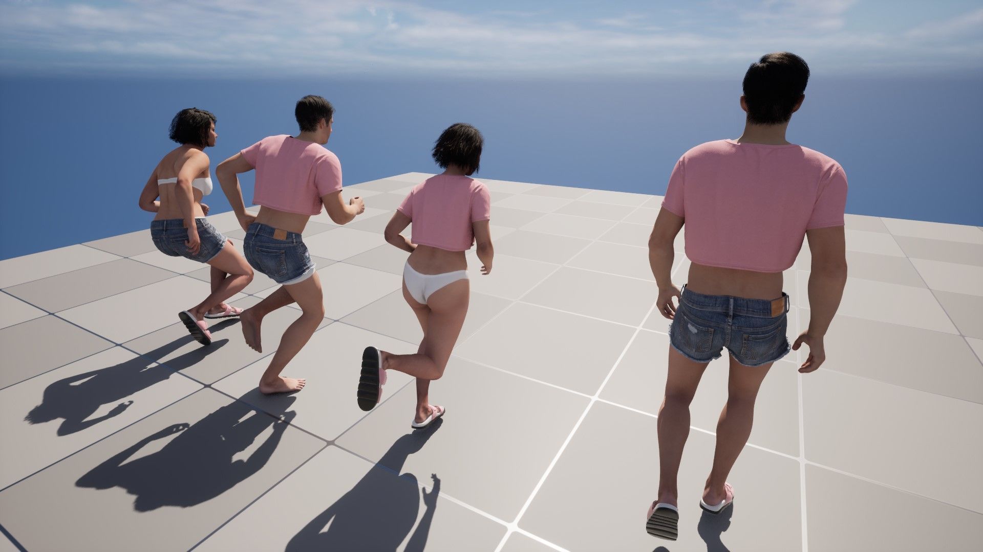 Summer Outfit 3 - Male - Female MH - UE5 Skeletons - Rigged Low-poly 3D model_19