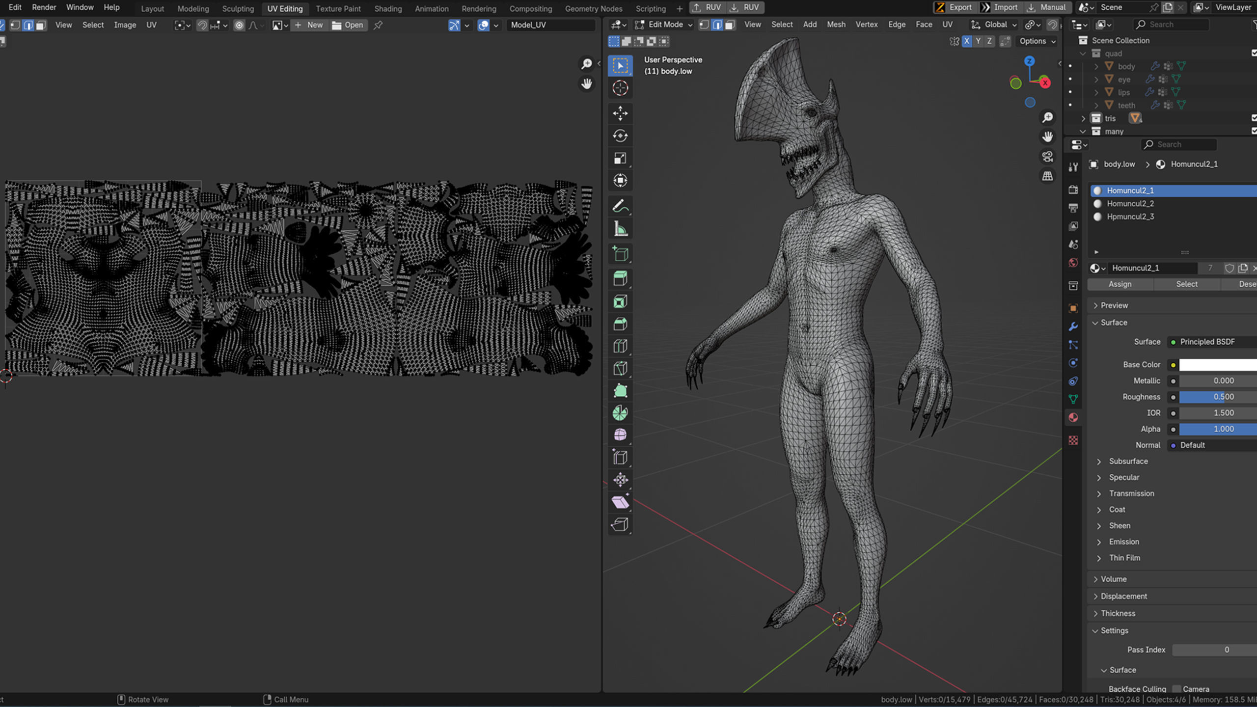 Homuncul2 Low-poly 3D model_16
