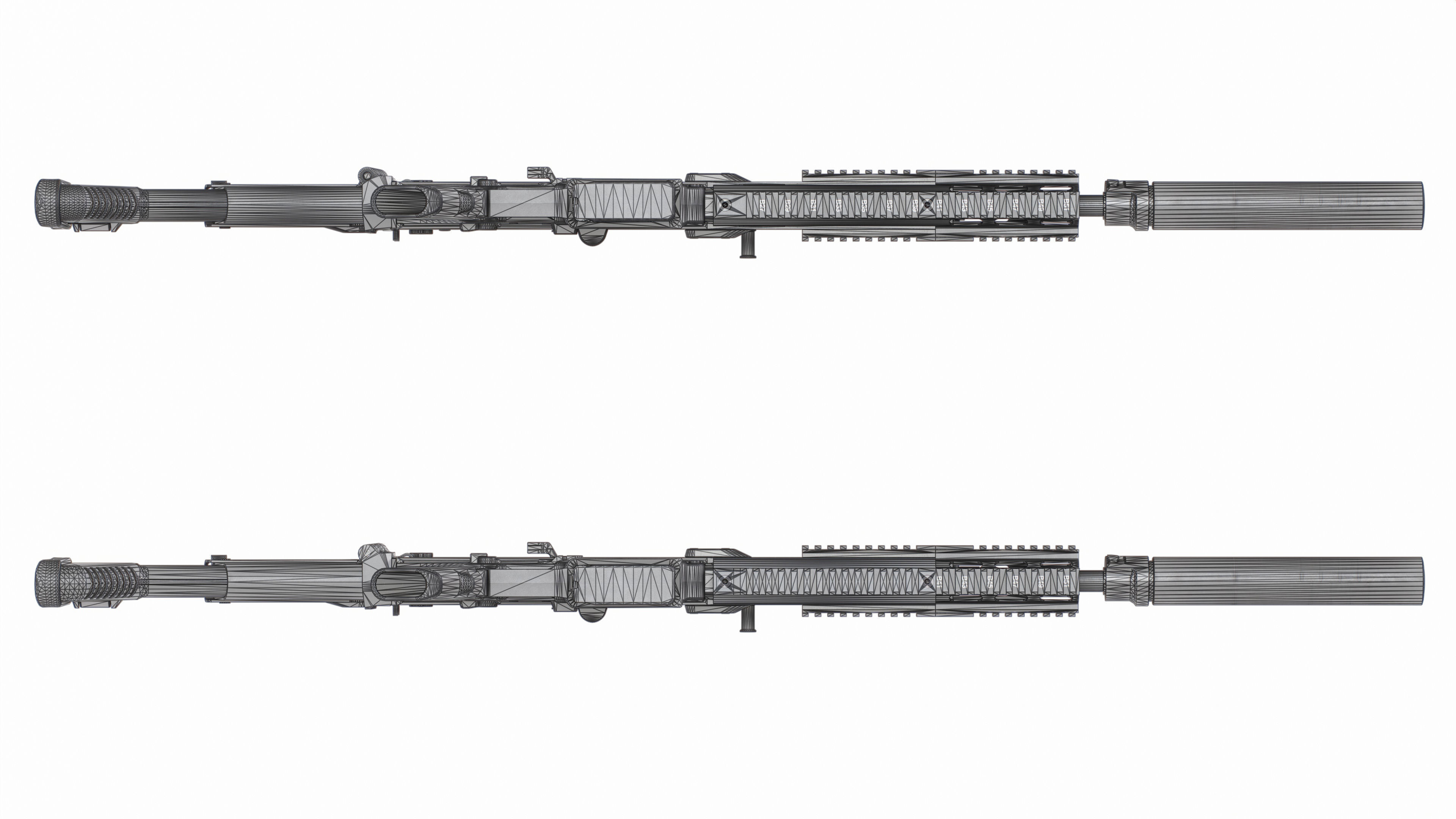 MK17 FN SCAR Heavy Low-poly 3D model_40