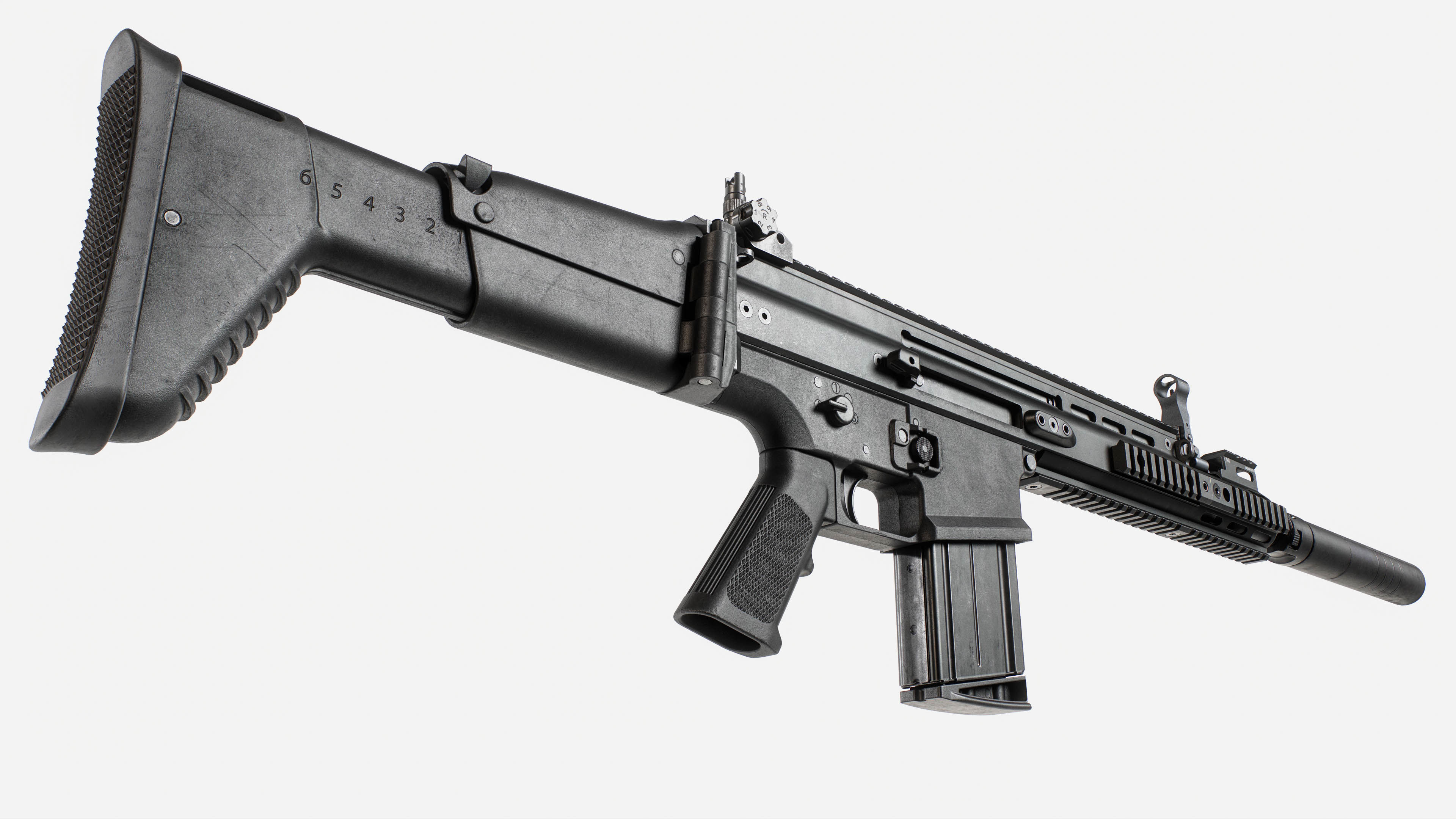 MK17 FN SCAR Heavy Low-poly 3D model_10