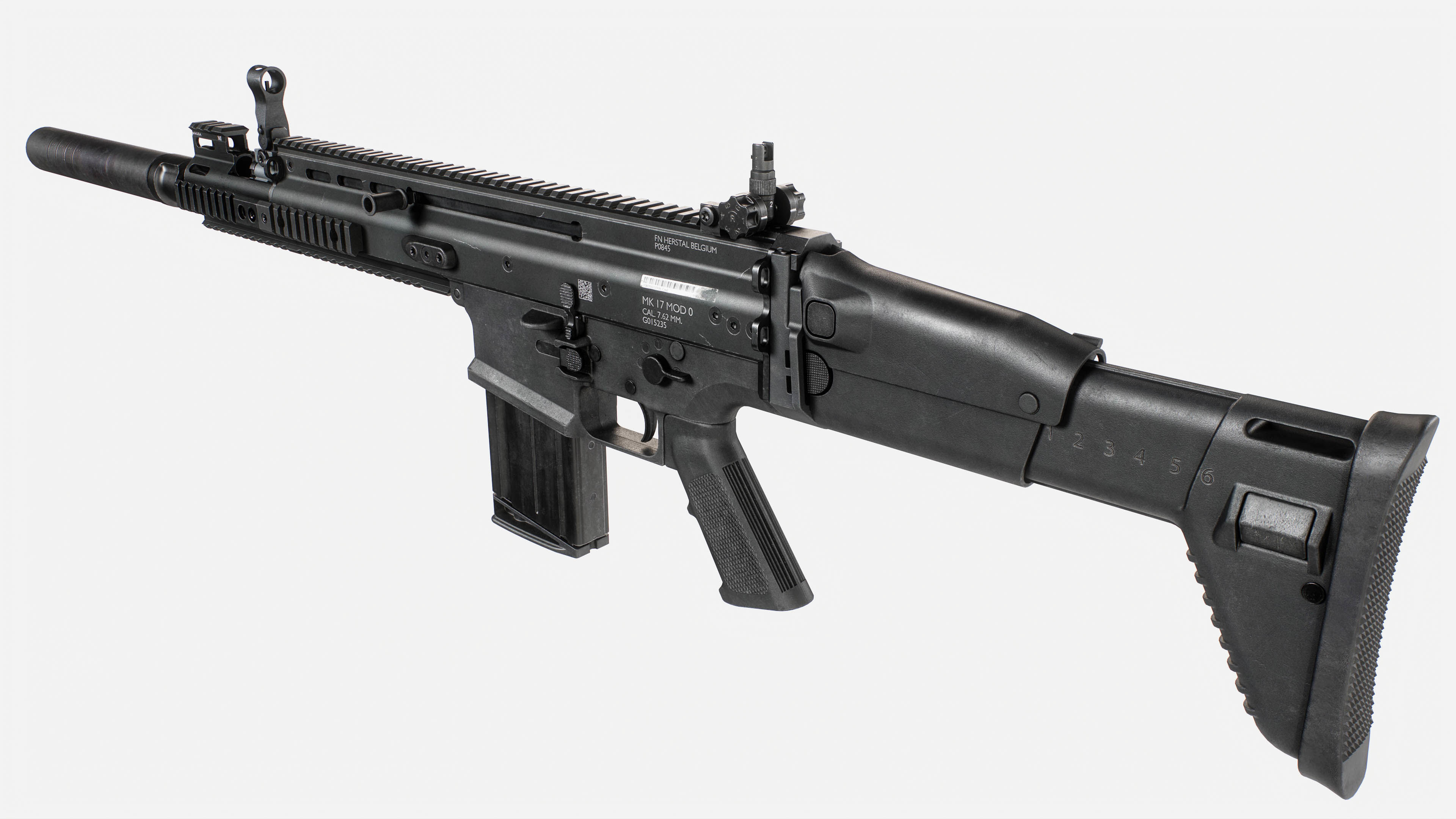 MK17 FN SCAR Heavy Low-poly 3D model_8