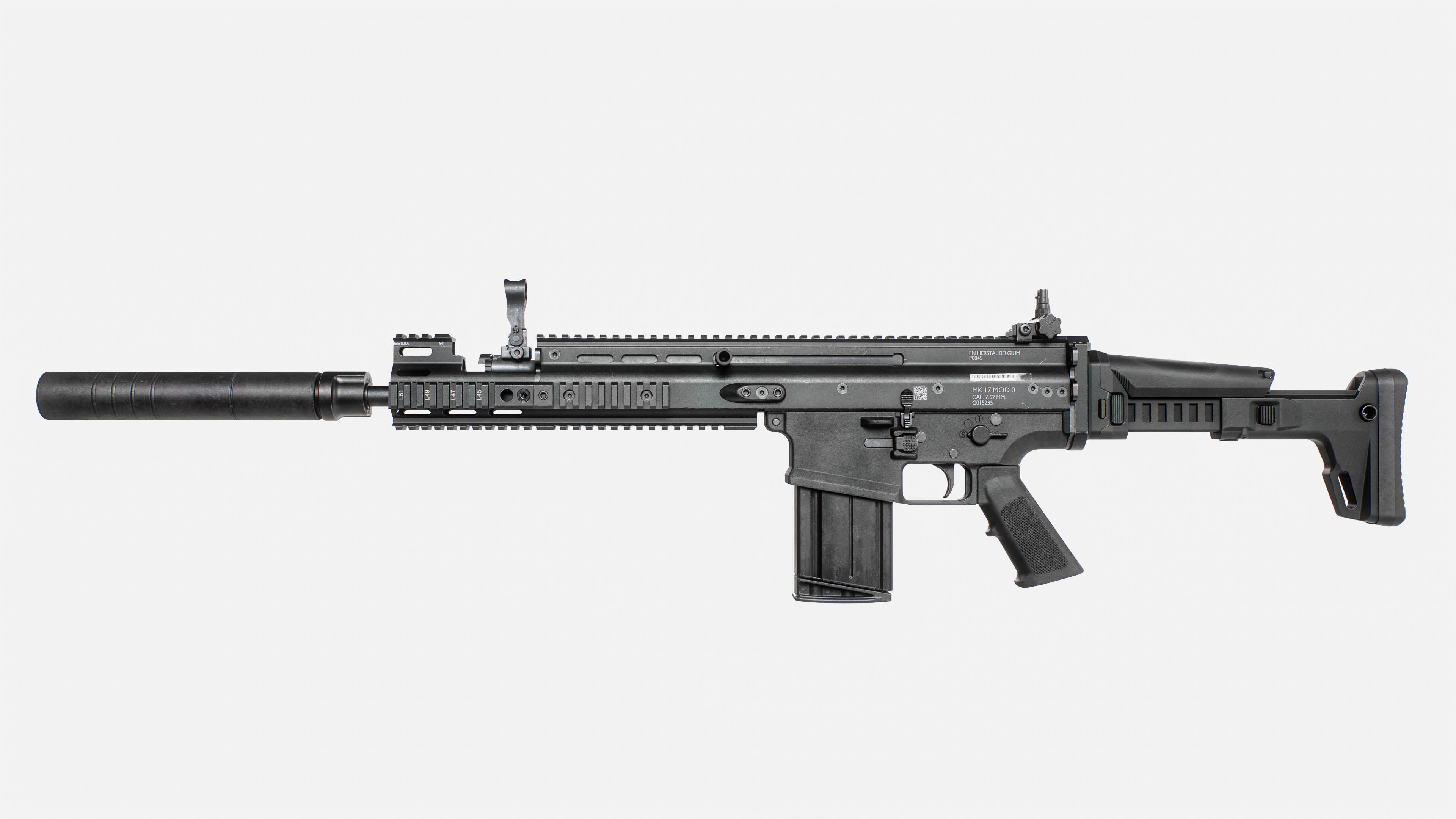 MK17 FN SCAR Heavy Low-poly 3D model_3