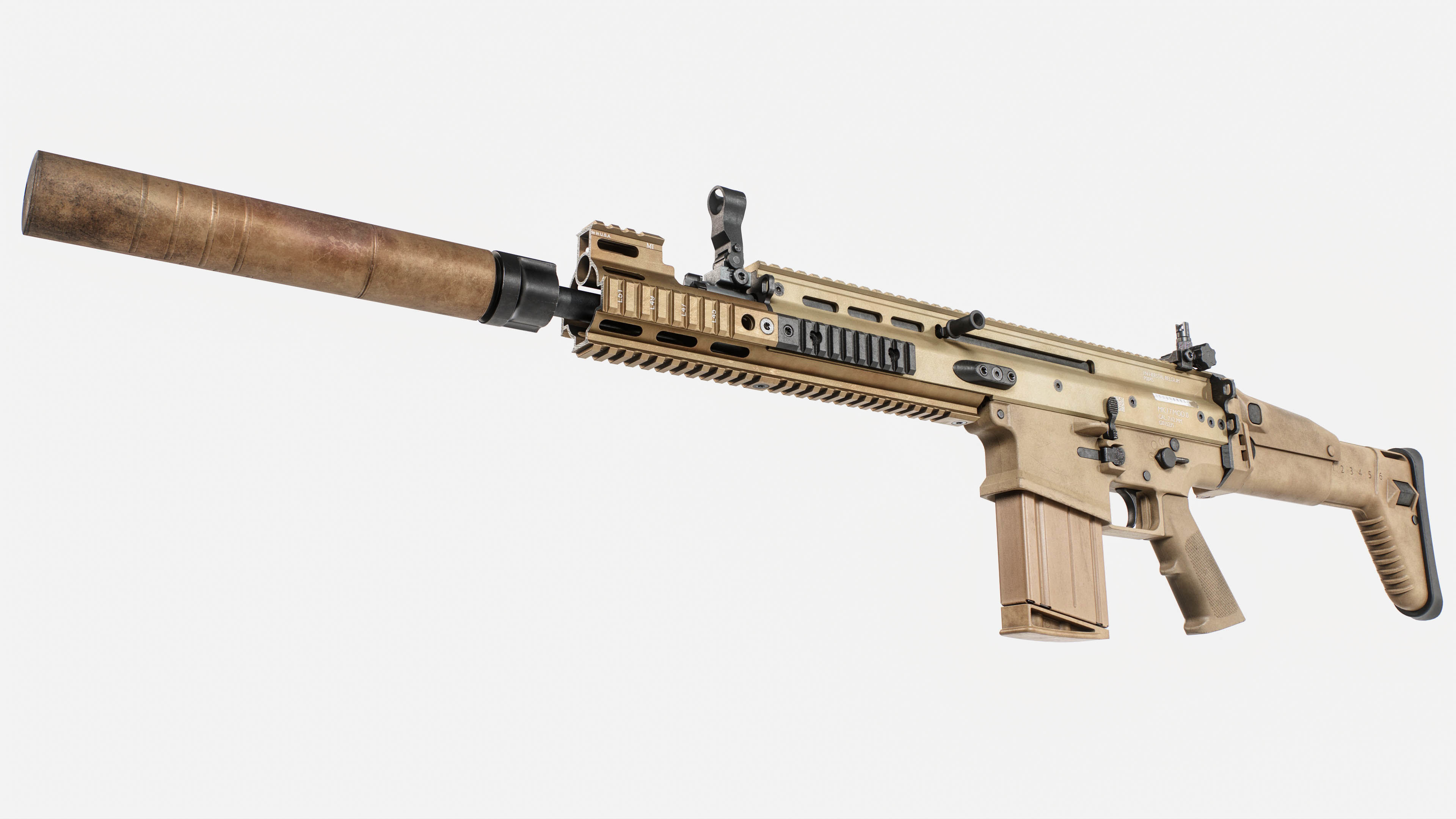 MK17 FN SCAR Heavy Low-poly 3D model_7