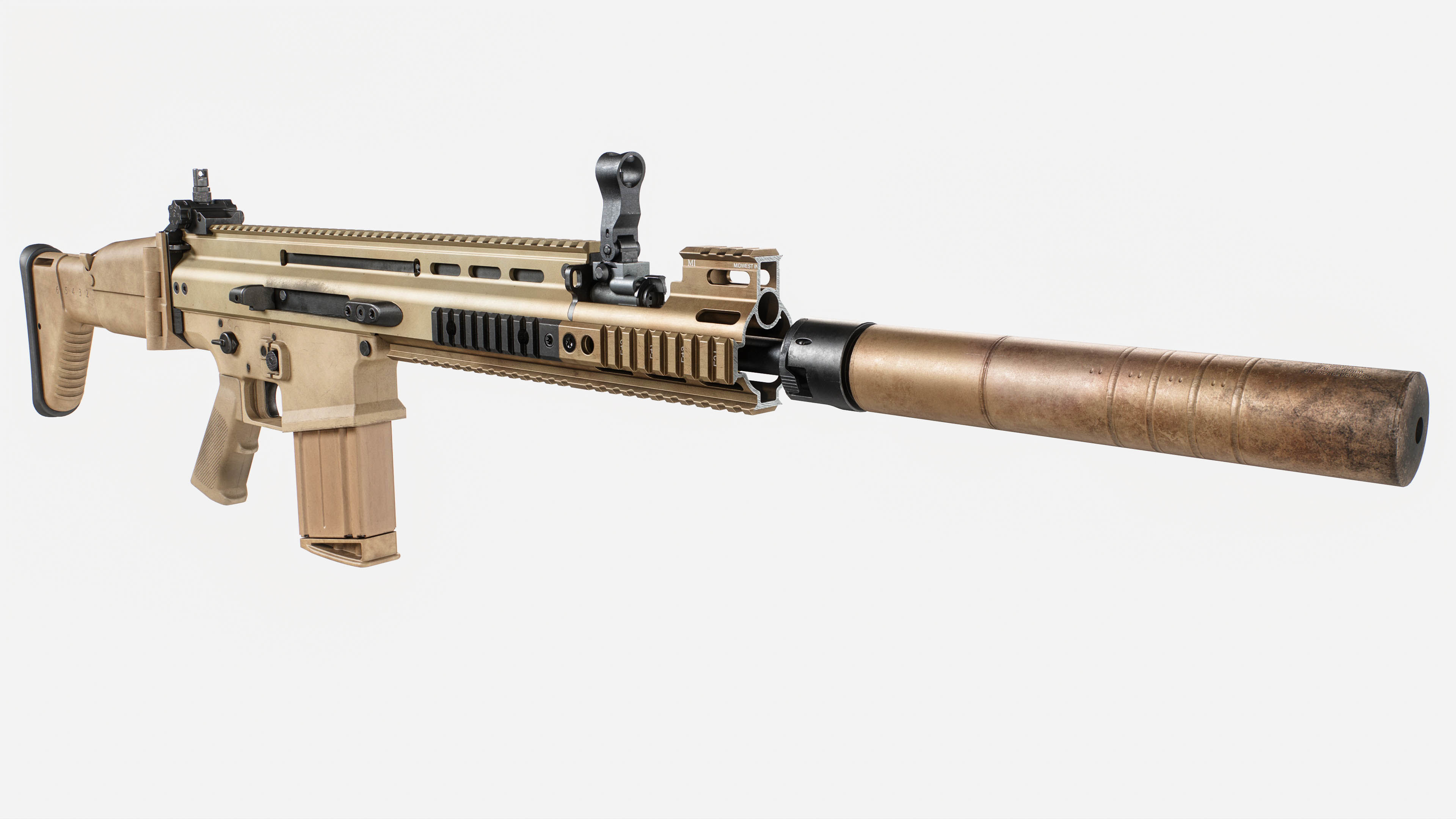 MK17 FN SCAR Heavy Low-poly 3D model_13