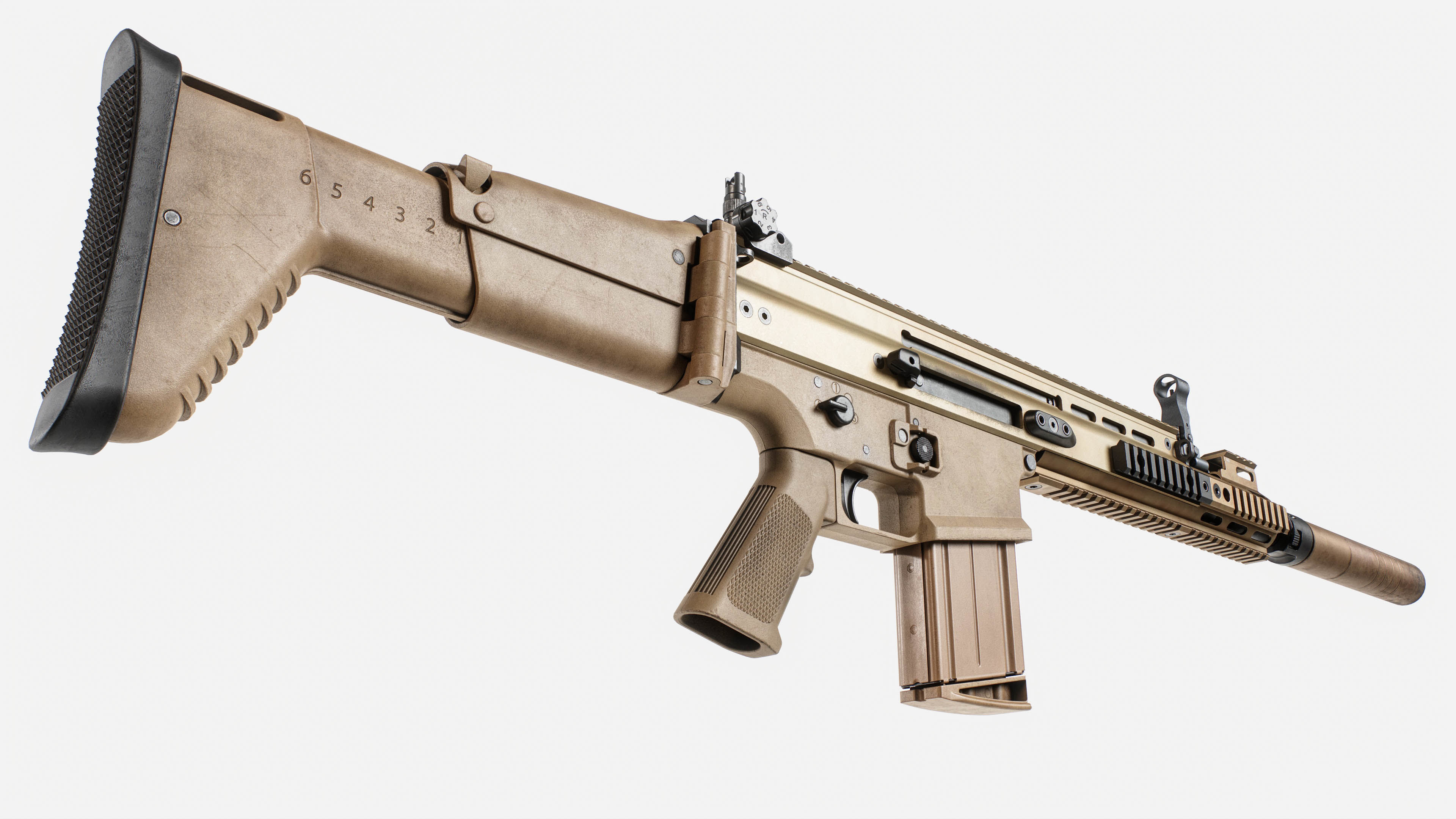 MK17 FN SCAR Heavy Low-poly 3D model_11