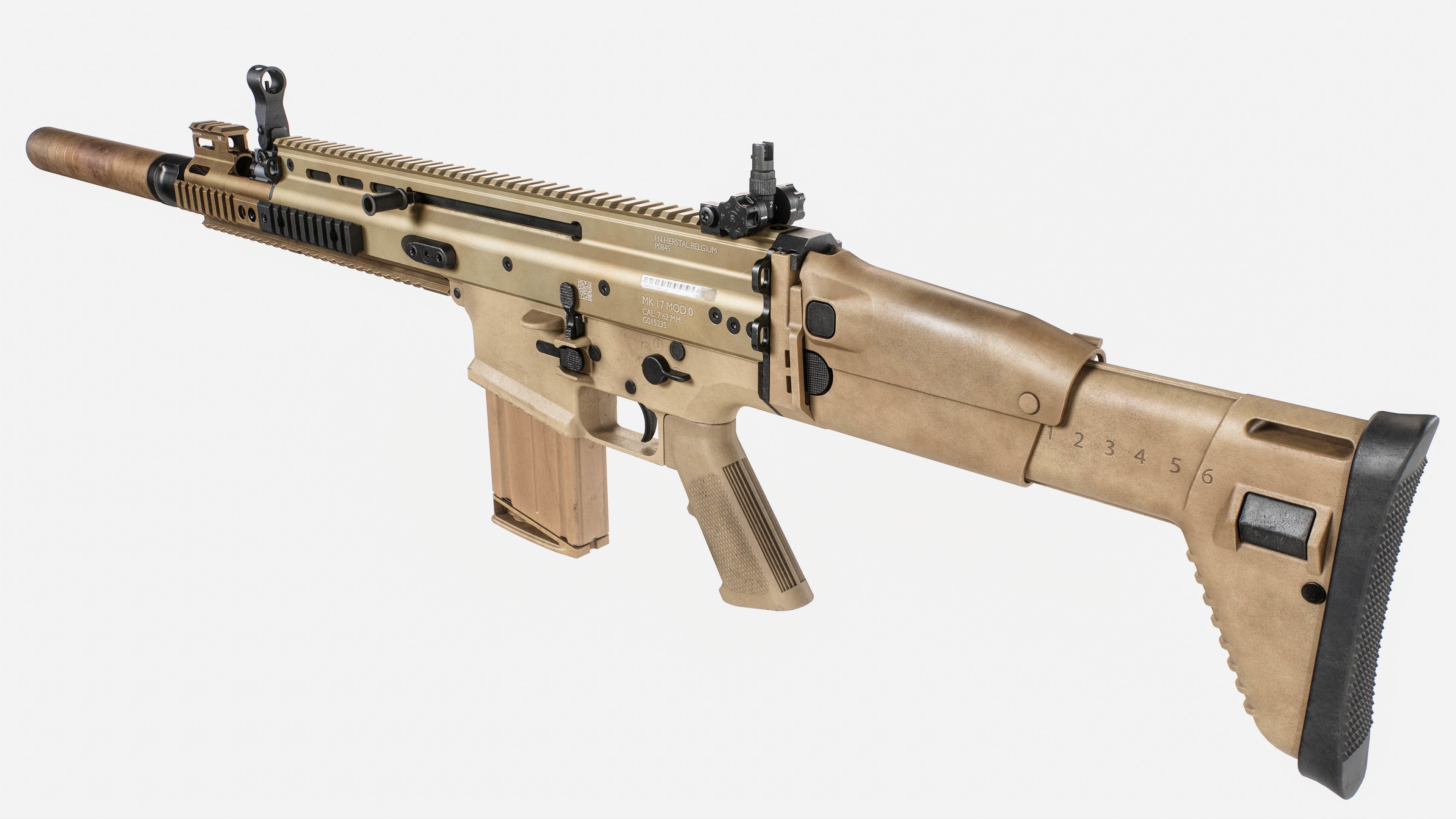 MK17 FN SCAR Heavy Low-poly 3D model_9