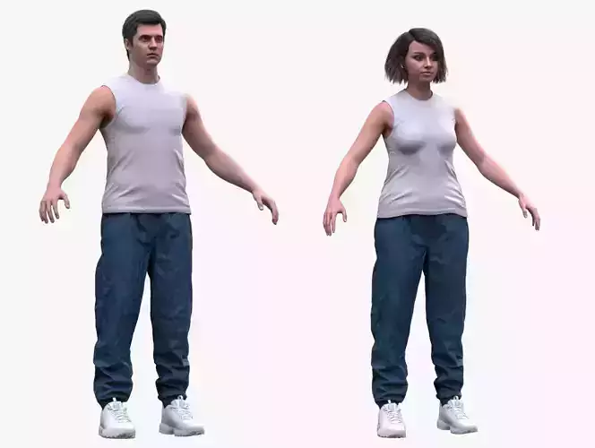 Sport Outfit 1 - Male - Female MH - UE5 Skeletons - Rigged