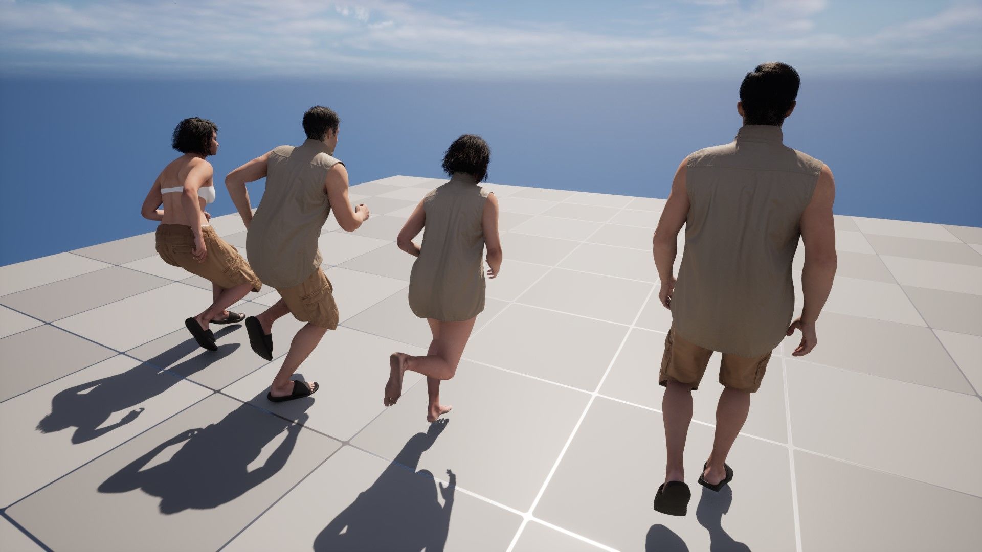 Summer Outfit 2 - Male - Female MH - UE5 Skeletons - Rigged Low-poly 3D model_19