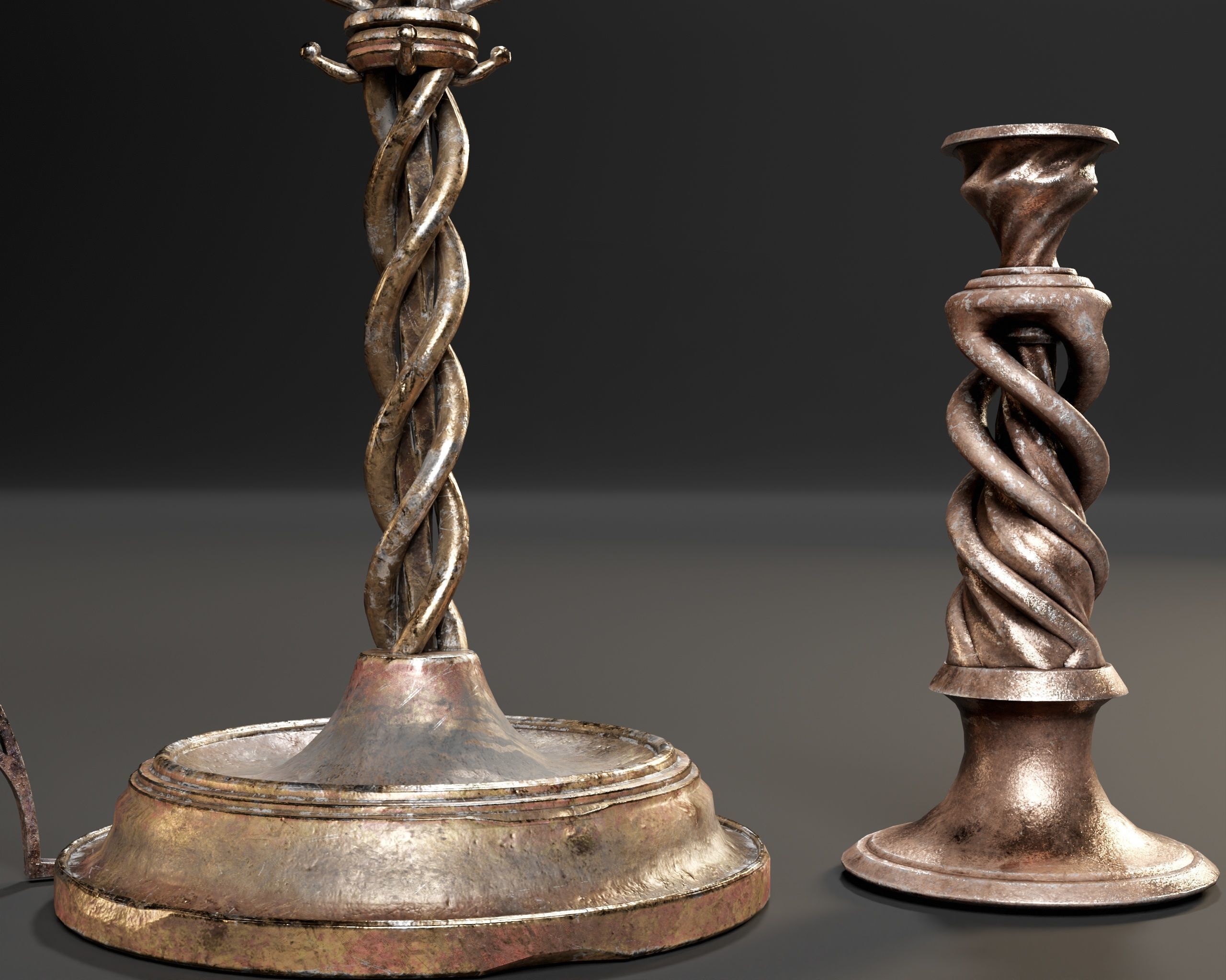 Gothic Candelabra Set 4  Low-poly 3D model_14