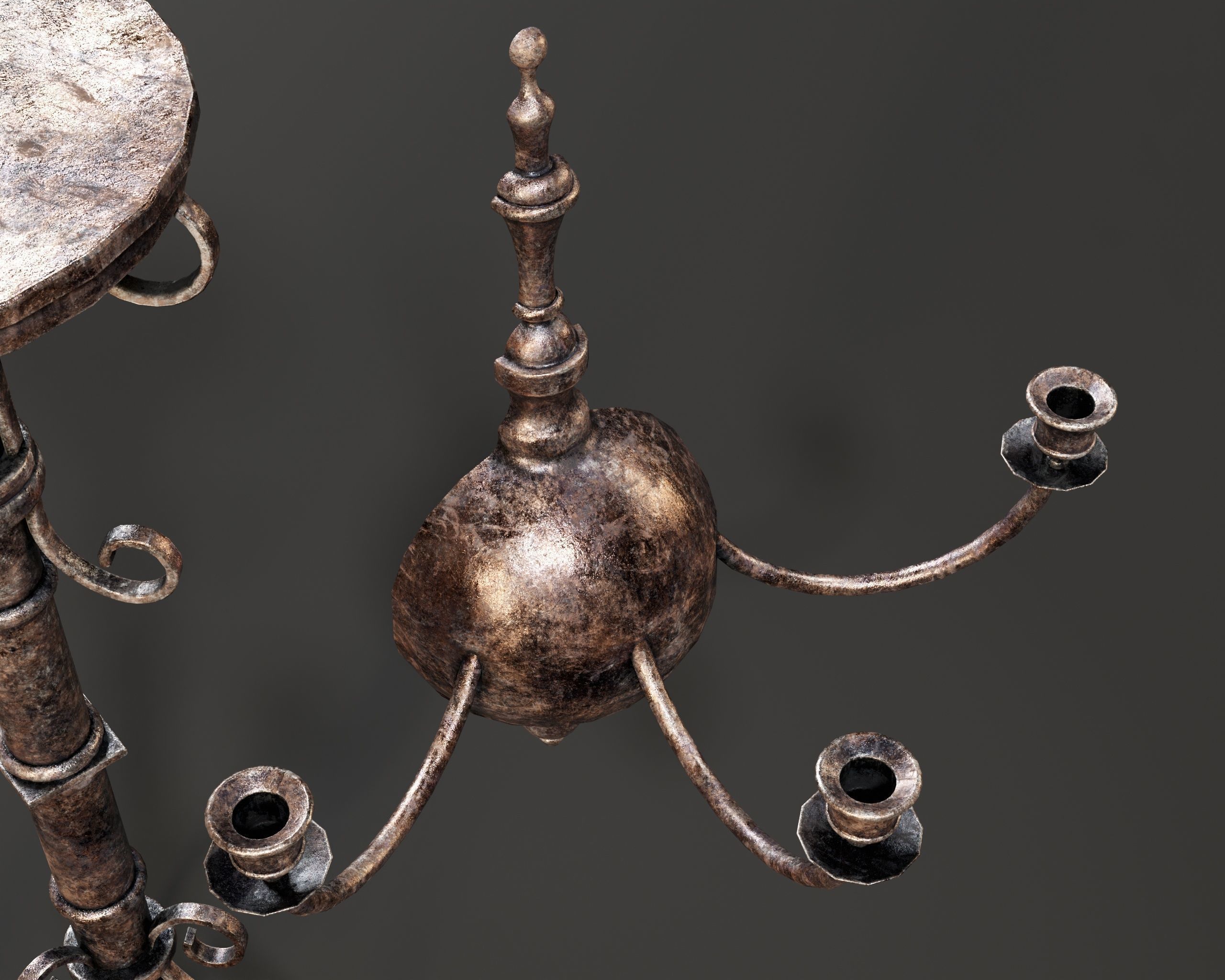 Gothic Candelabra Set 4  Low-poly 3D model_8