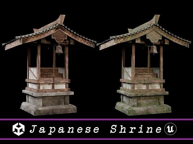 Japanese Shrine  Low-poly 3D model