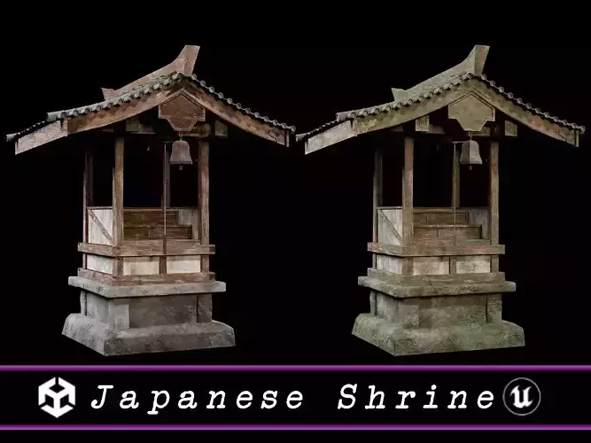 Japanese Shrine  Low-poly 3D model