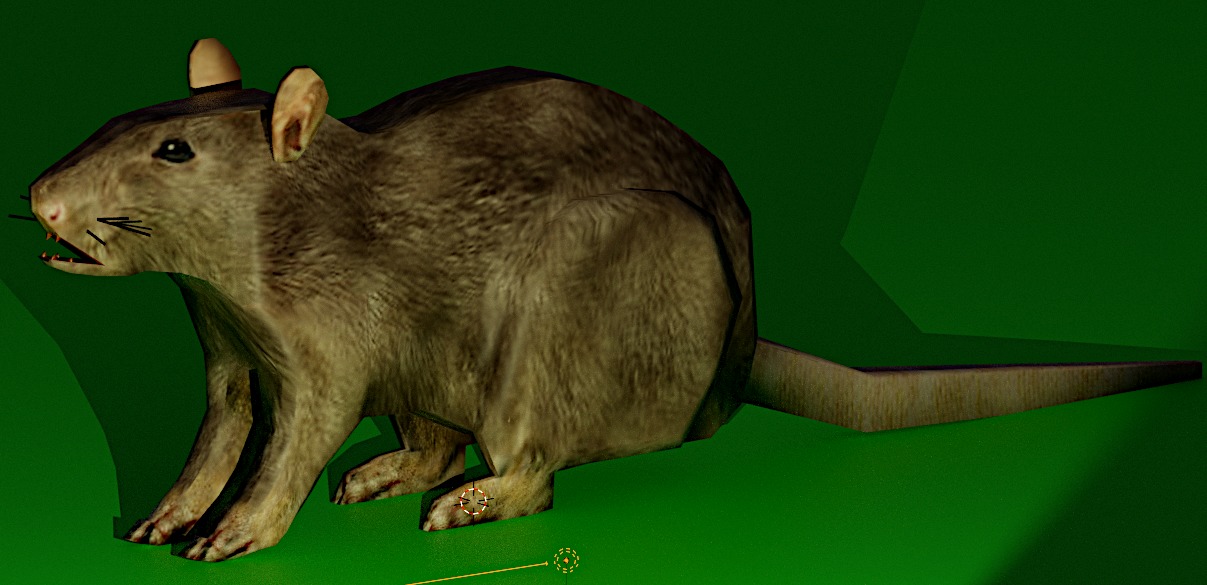 Low poly rat Low-poly 3D model_2