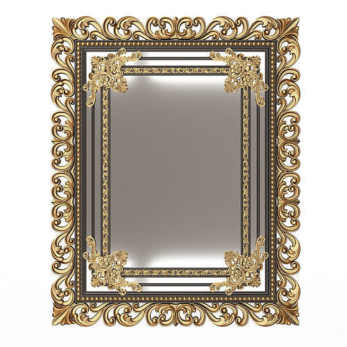 Carved Classic Mirror 09 Low-poly 3D model