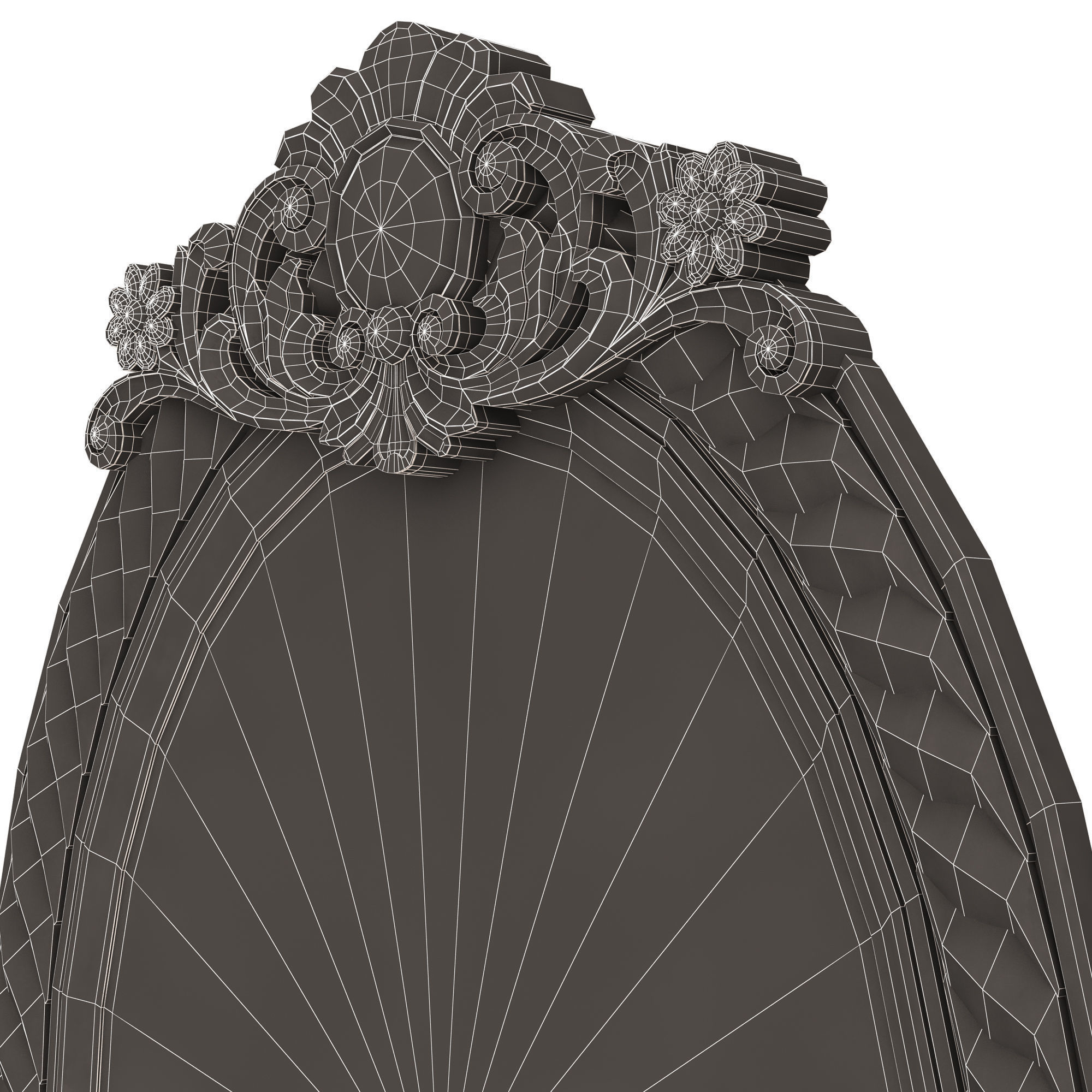 Carved Classic Mirror 011 Low-poly 3D model_8