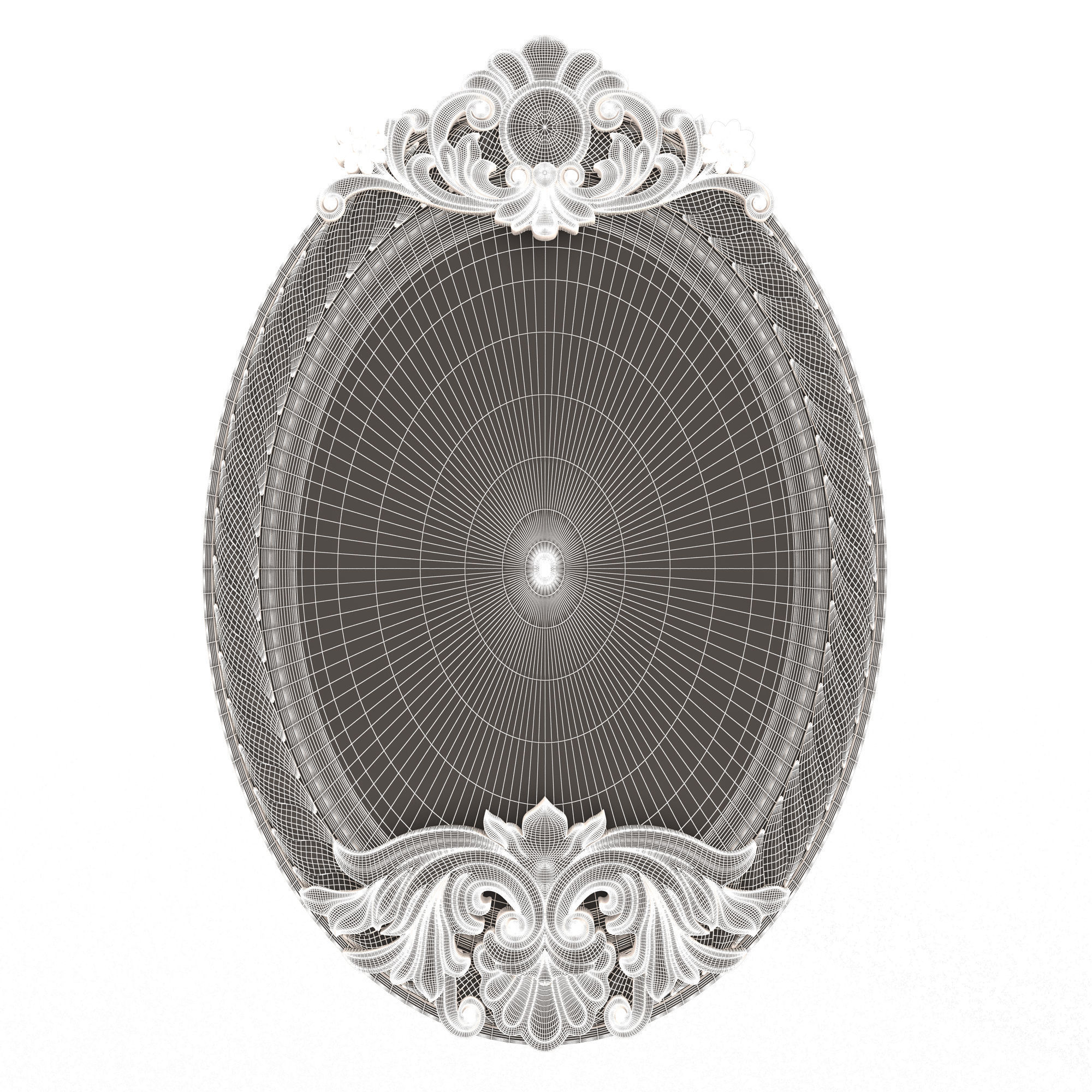 Carved Classic Mirror 011 Low-poly 3D model_6