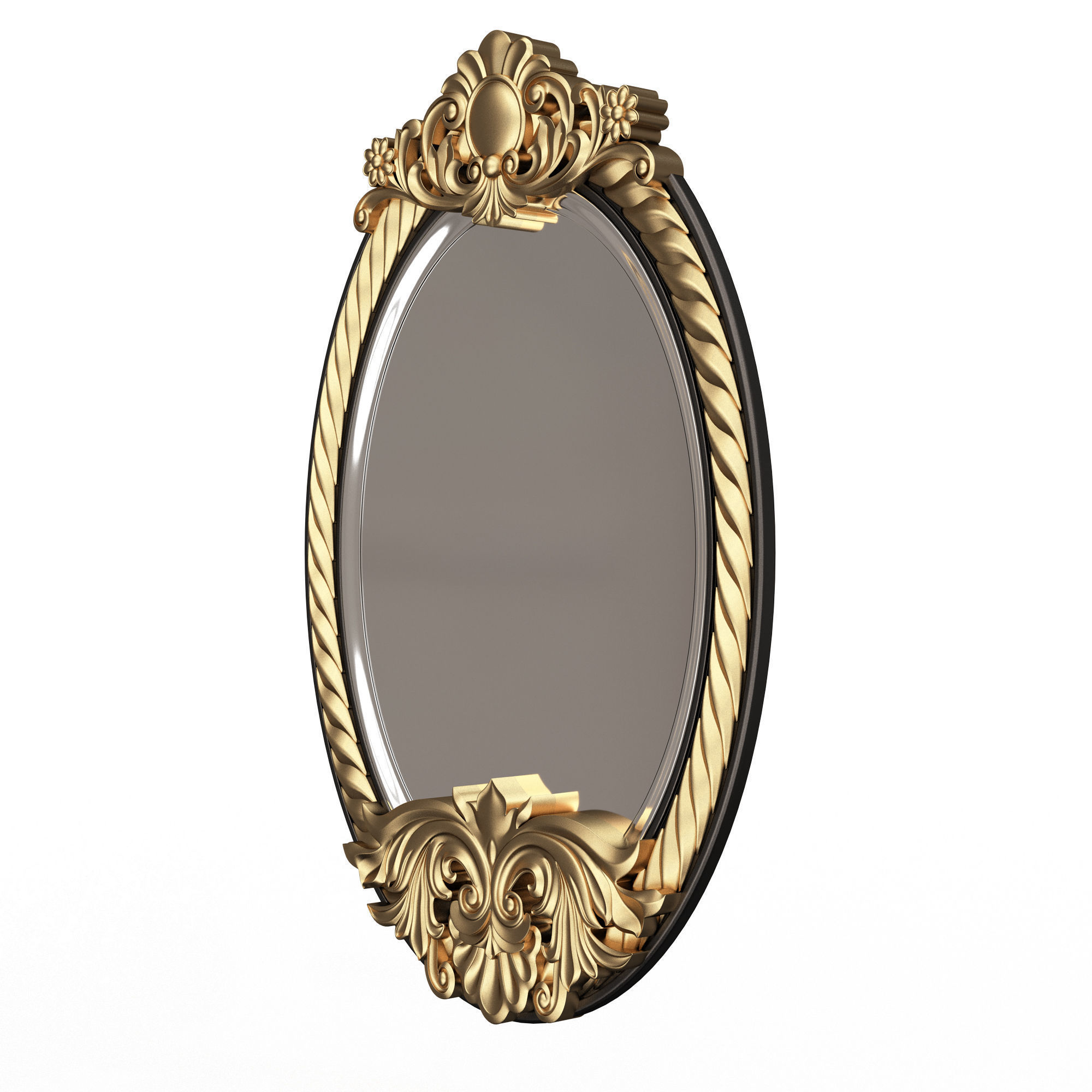 Carved Classic Mirror 011 Low-poly 3D model_2