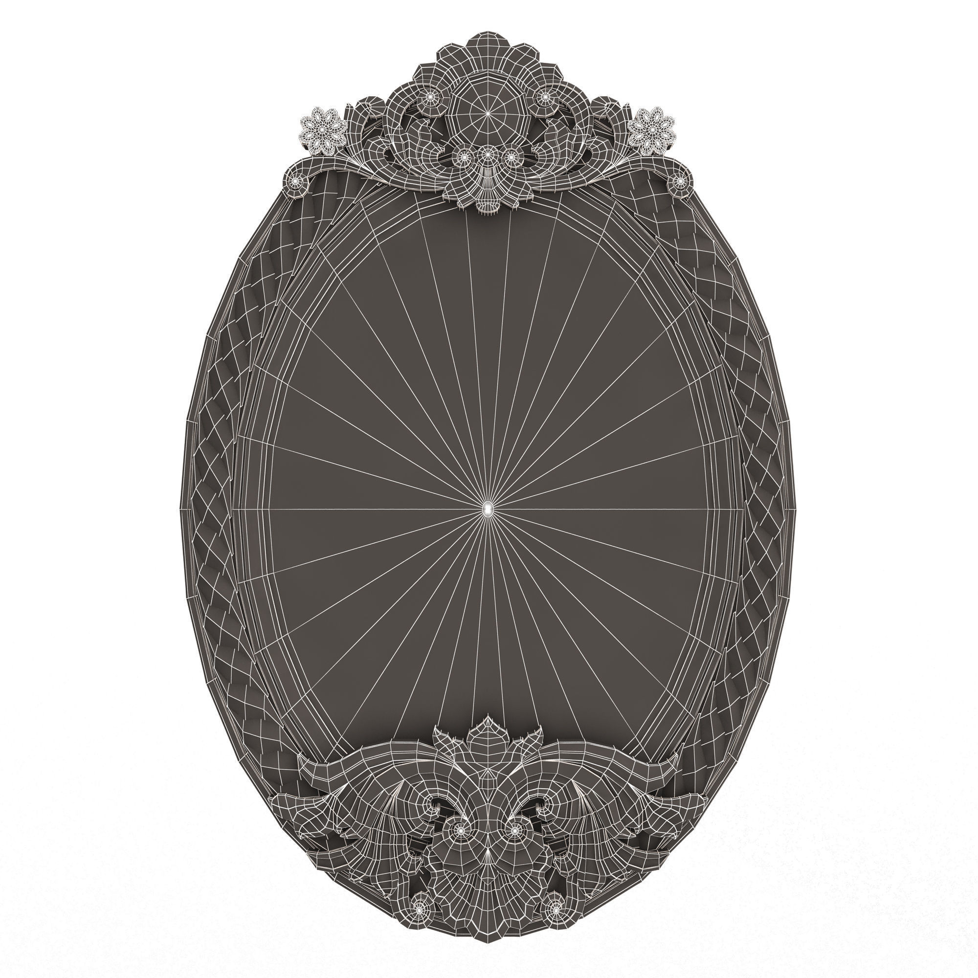 Carved Classic Mirror 011 Low-poly 3D model_15