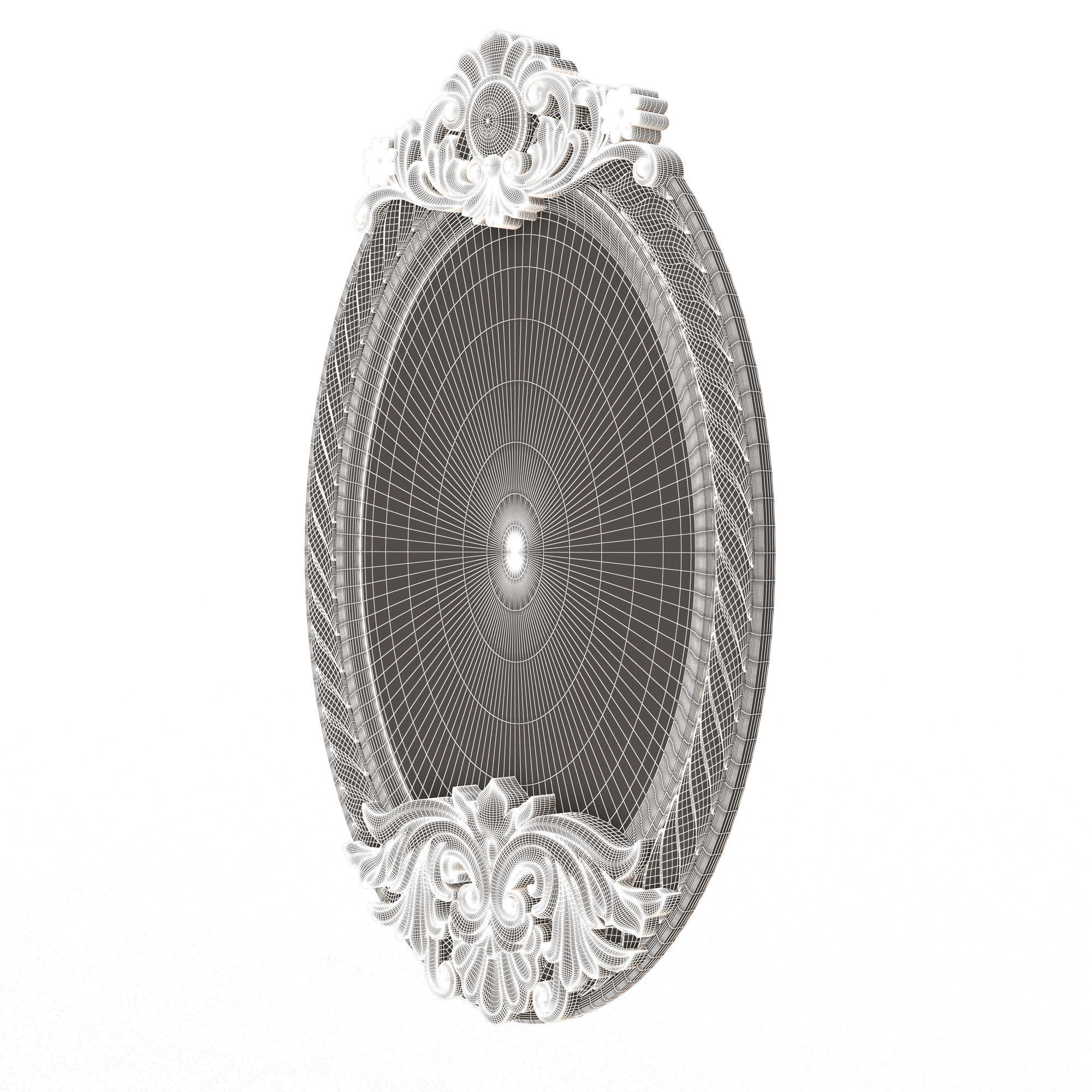 Carved Classic Mirror 011 Low-poly 3D model_11