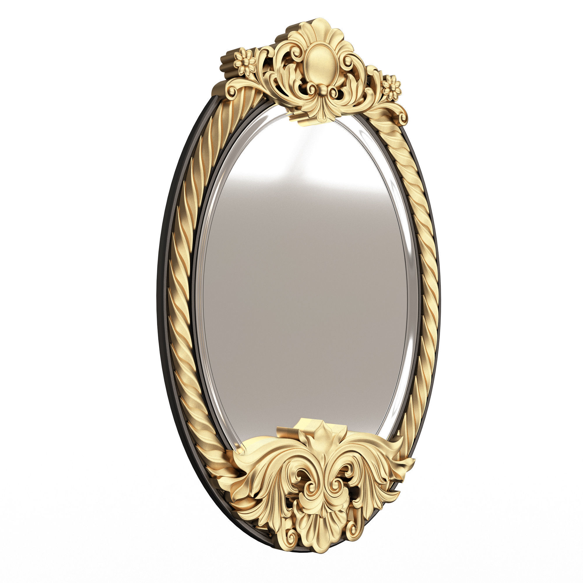 Carved Classic Mirror 011 Low-poly 3D model_3