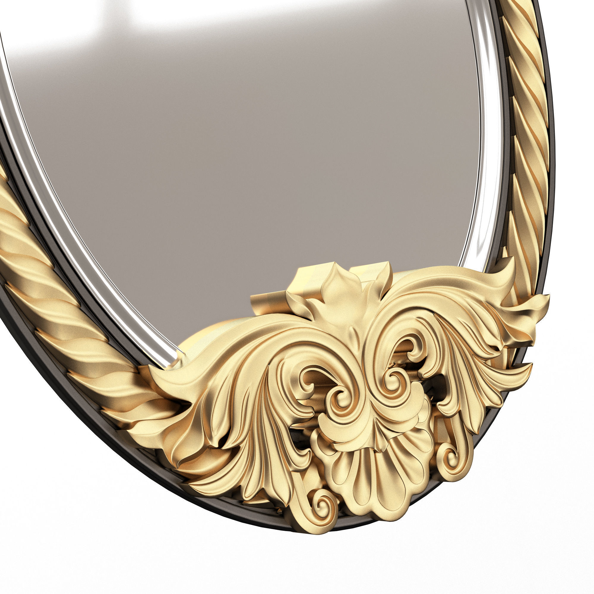 Carved Classic Mirror 011 Low-poly 3D model_5
