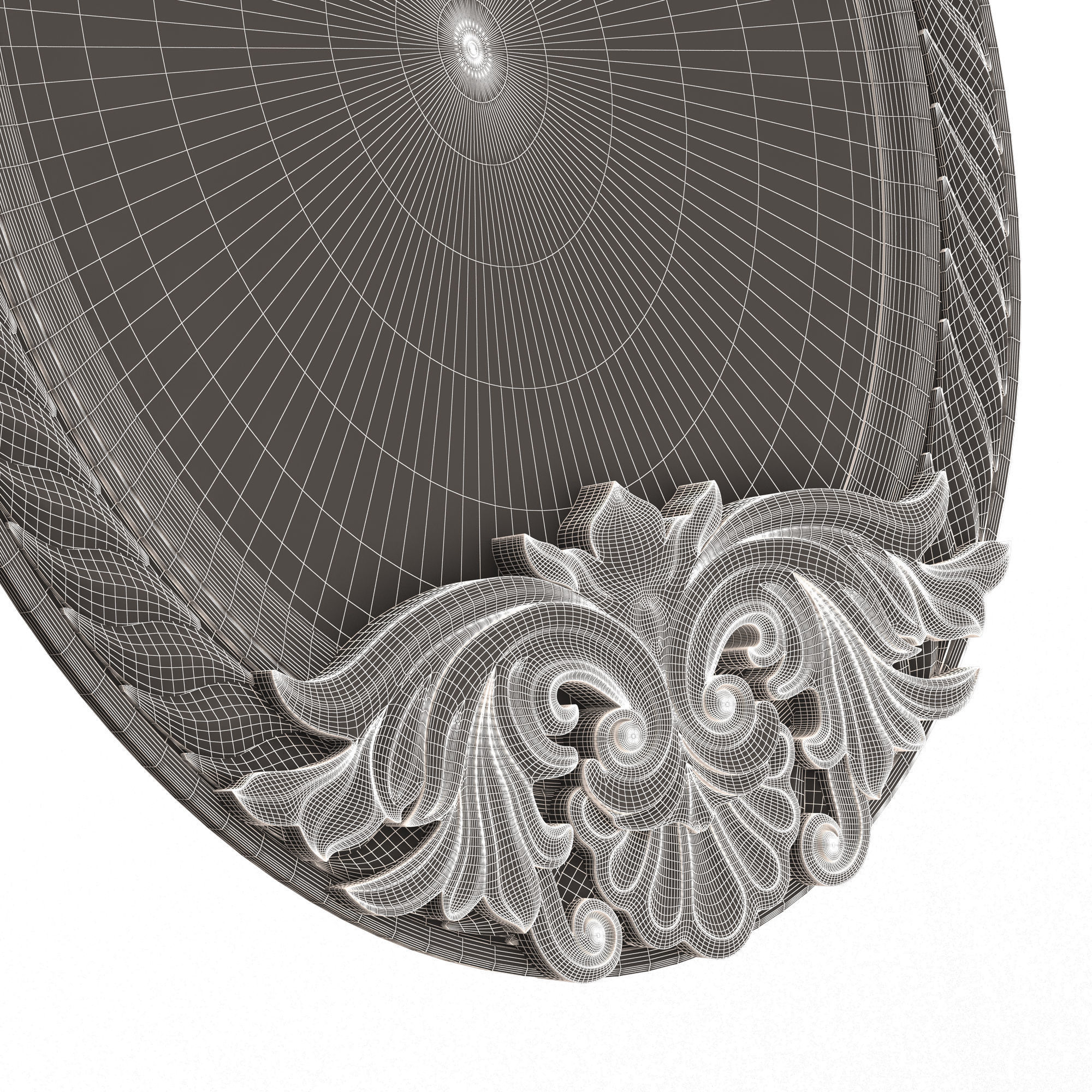 Carved Classic Mirror 011 Low-poly 3D model_14