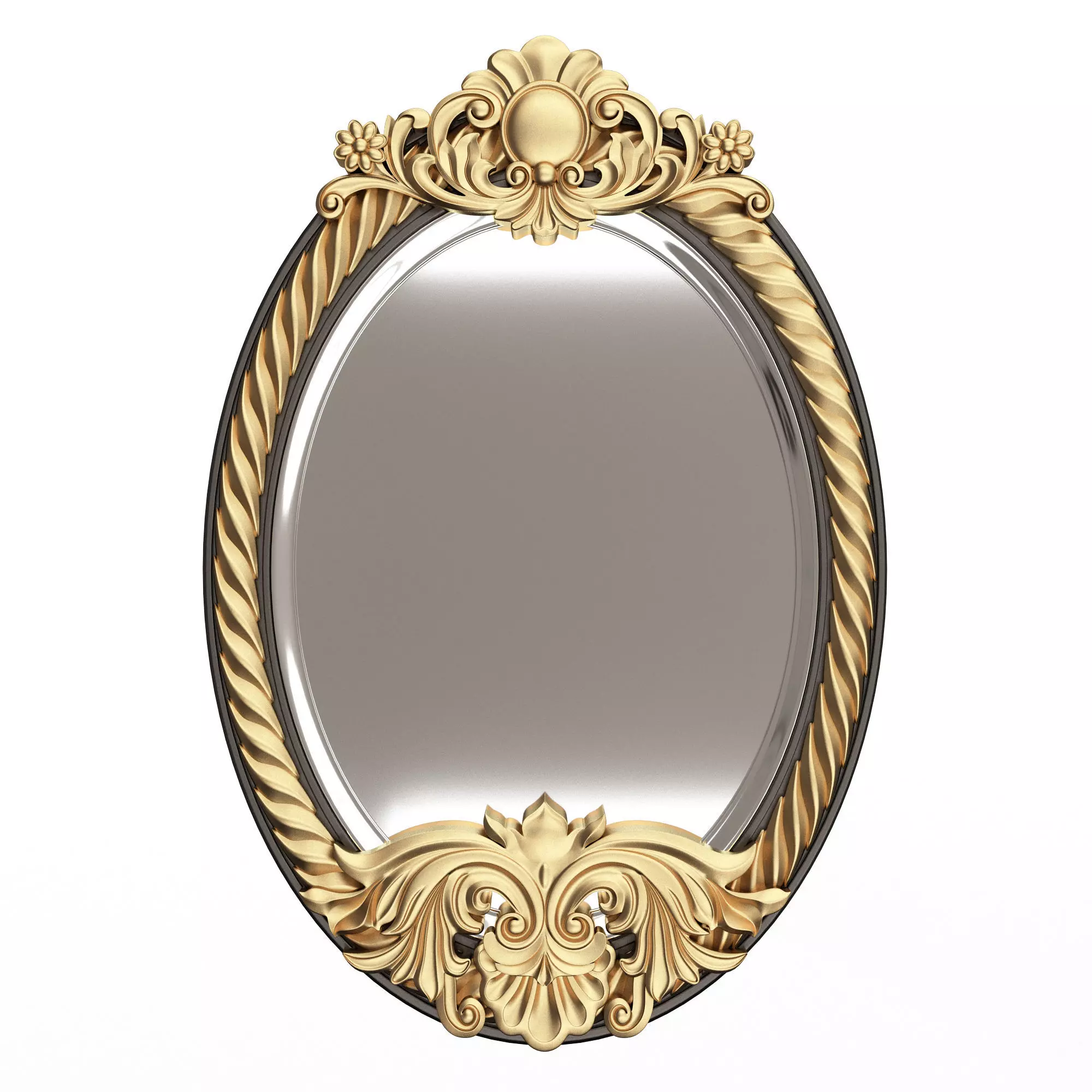 Carved Classic Mirror 011 Low-poly 3D model_0